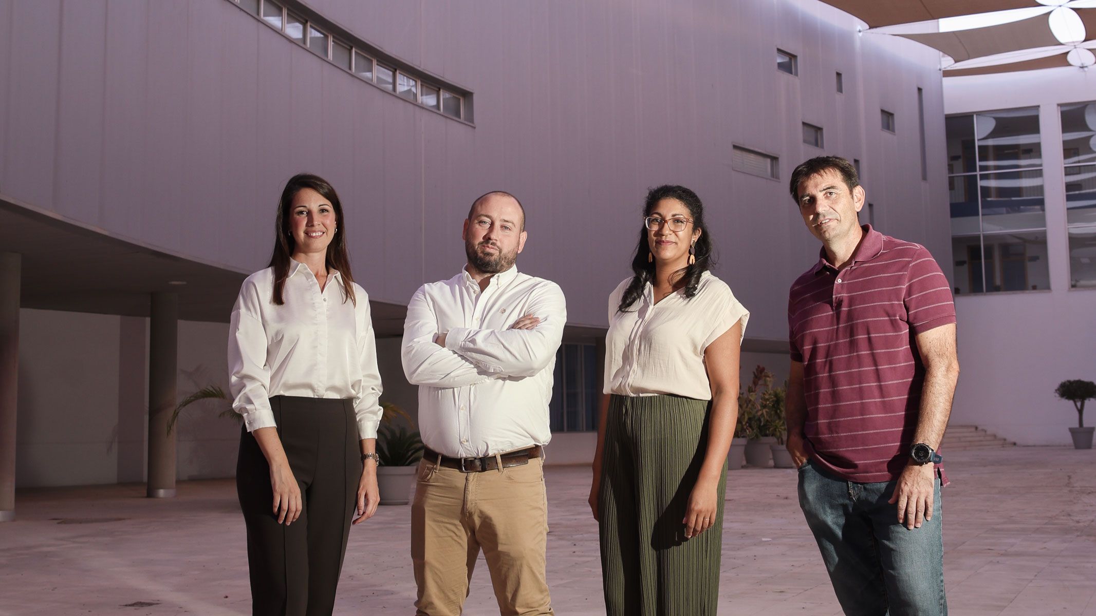 Mercedes Nieves Morión, Eugenio Marín, Alejandra Guerra y Enrique González Ortegón, científicos jerezanos que participan en el II Encuentro de la Ciencia.