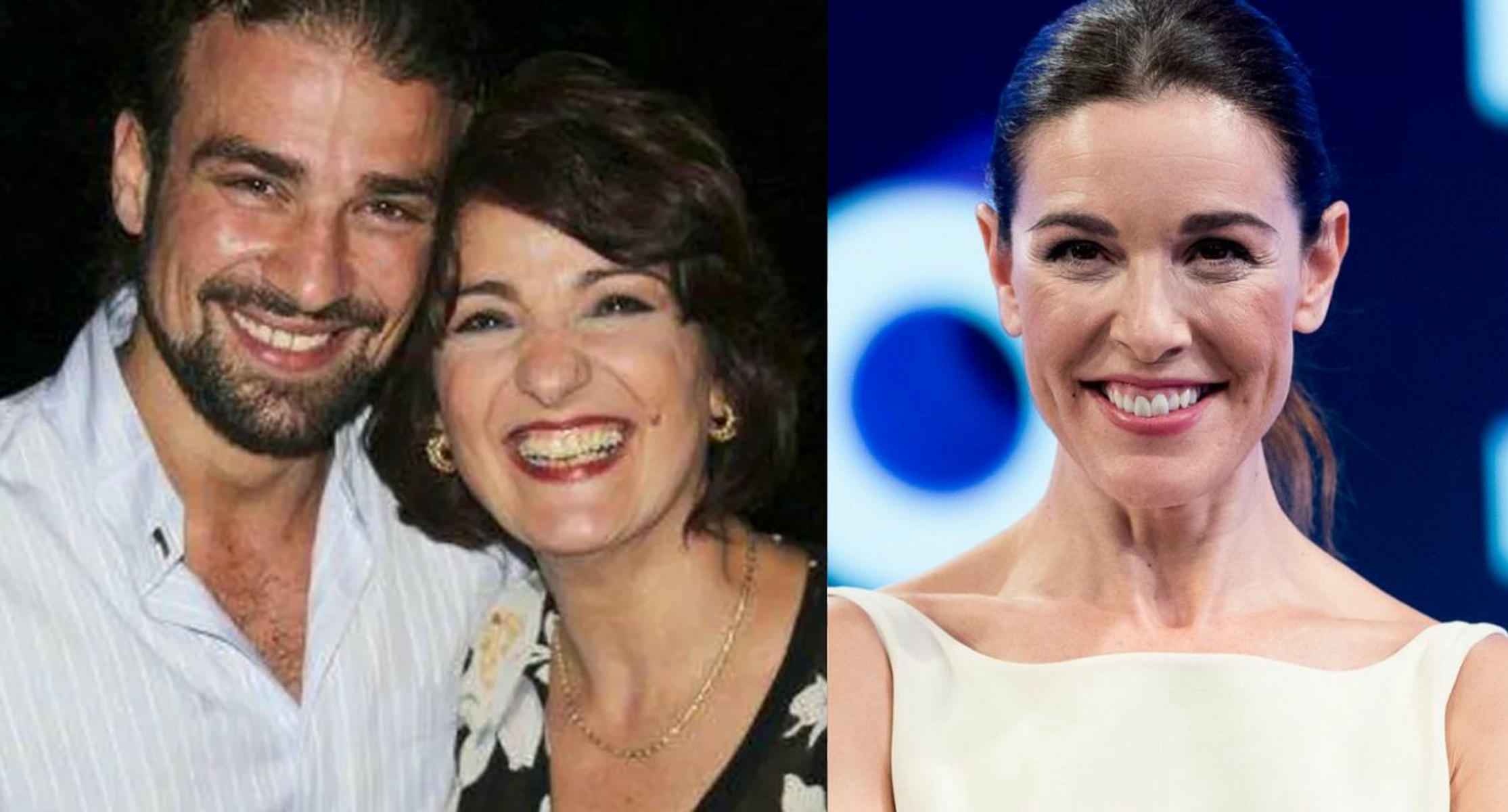 Santina, junto a su hijo, Mario Biondo. A la derecha, Raquel Sánchez Silva.