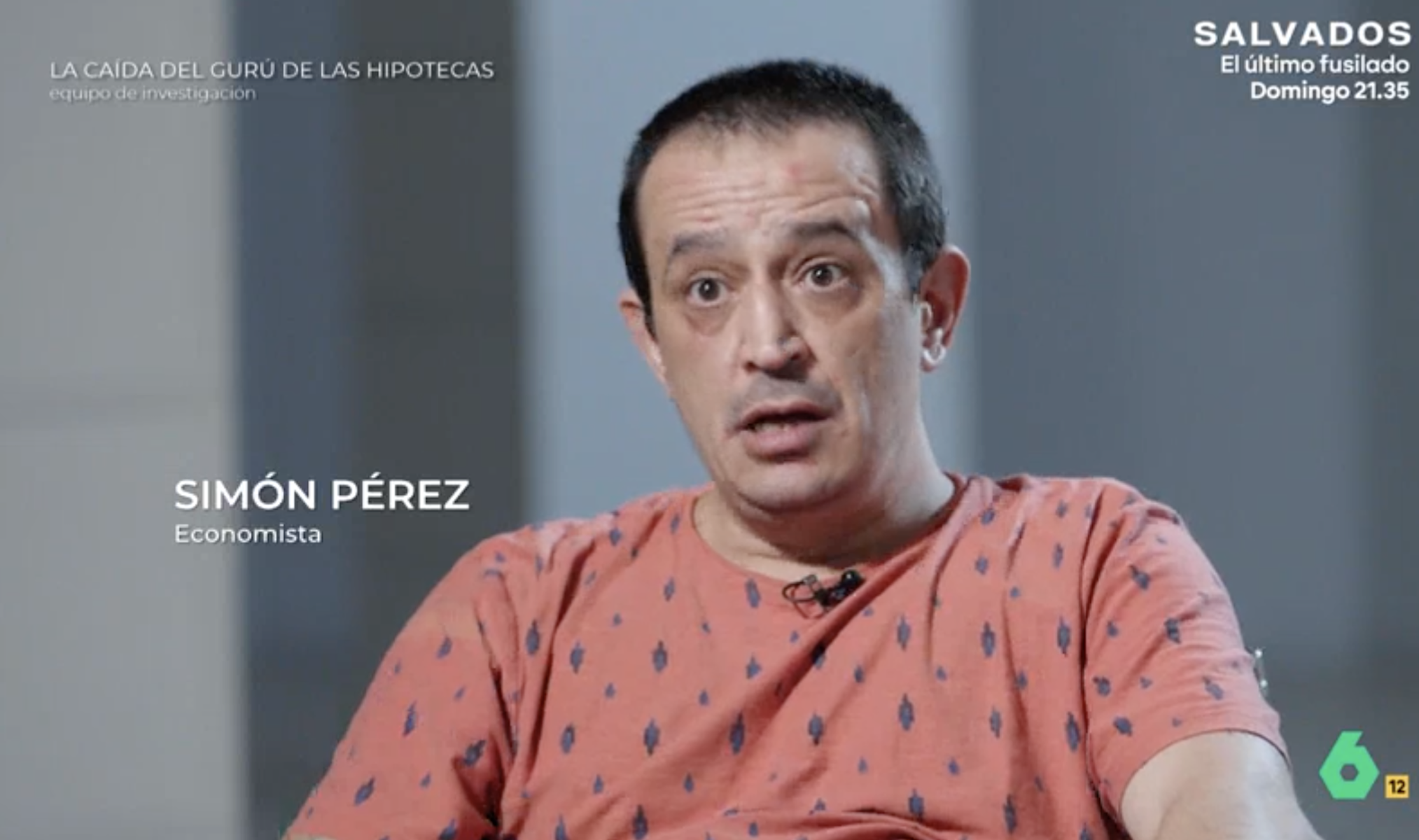 Simón Pérez, el protagonista del vídeo viral de las hipotecas, en 'Equipo de Investigación'.