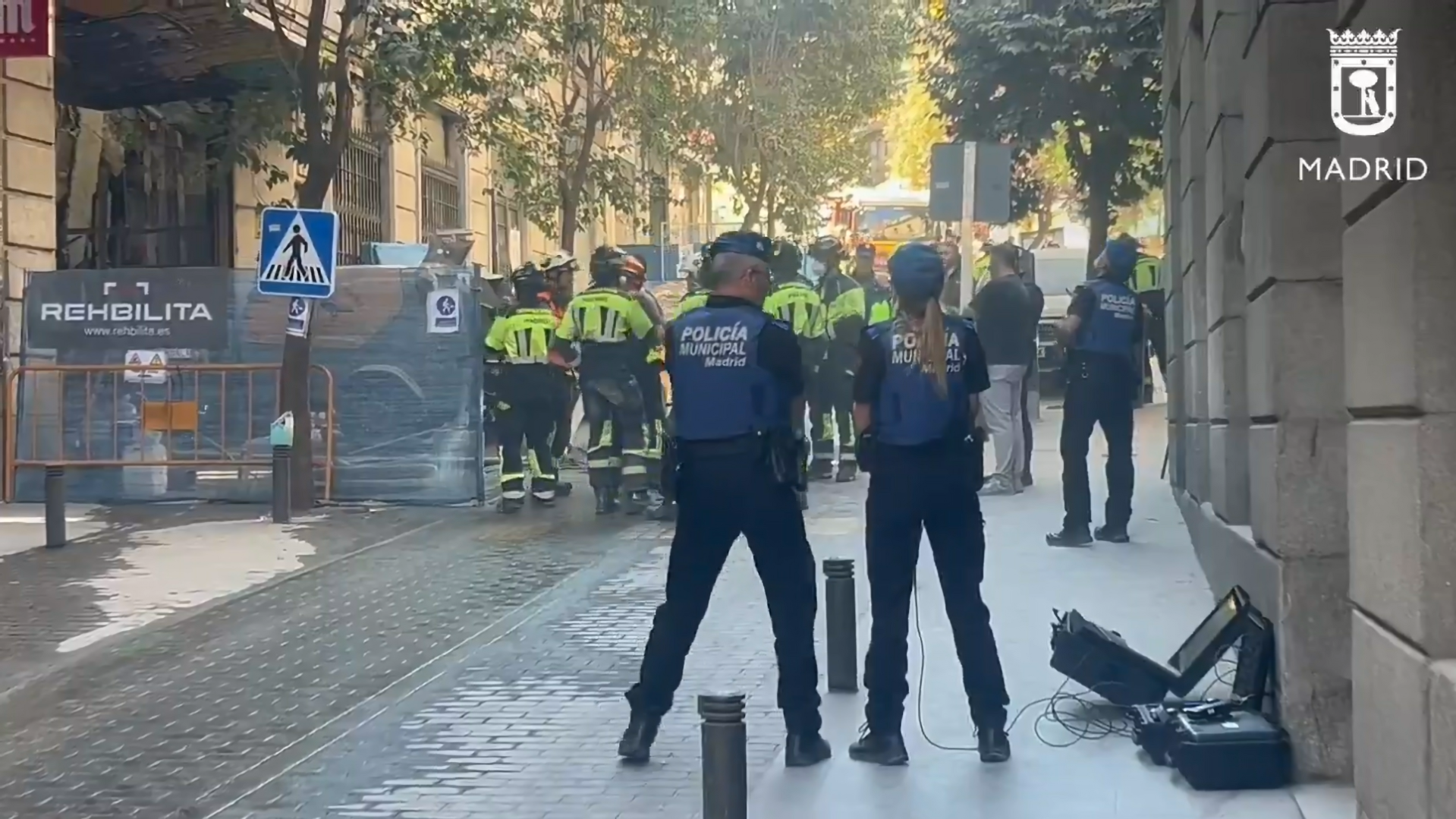 Derrumbe en el centro de Madrid