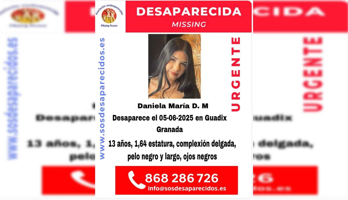 Cartel de búsqueda de Daniela María