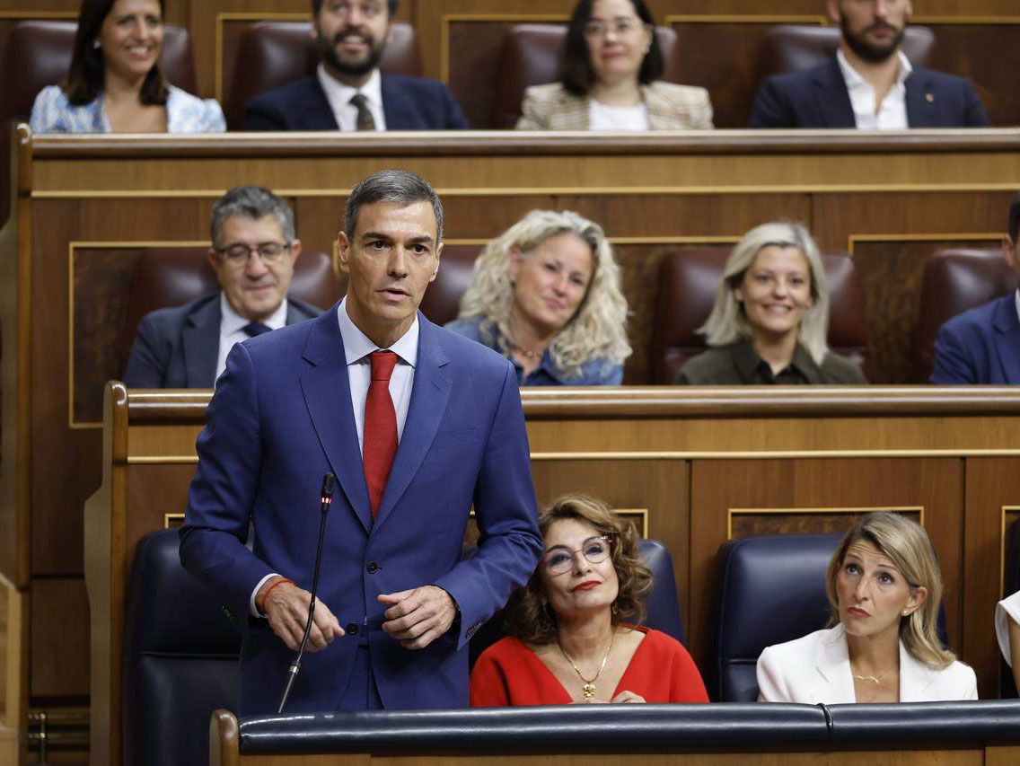 Pedro Sánchez en la sesión de control.