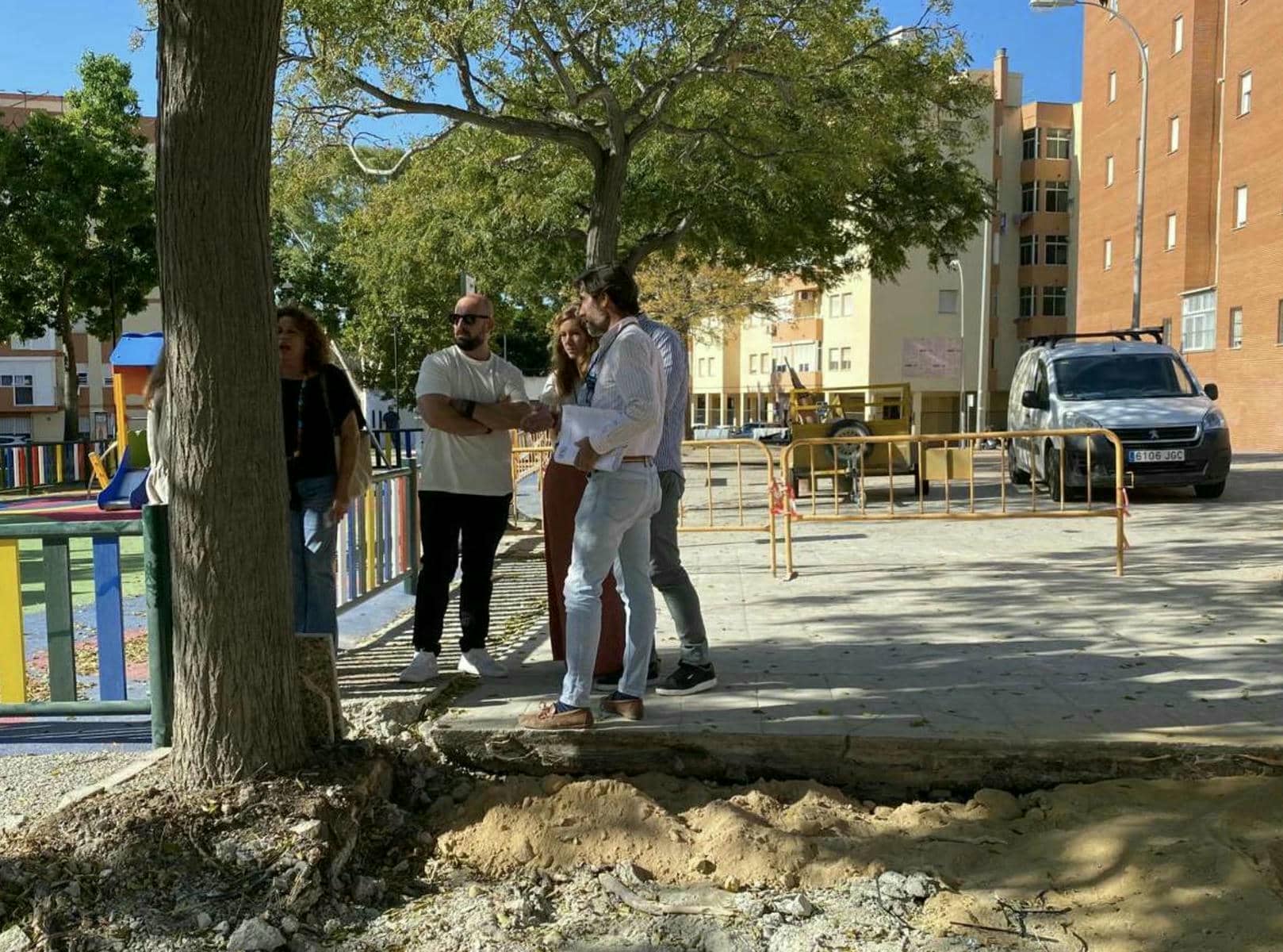  Obras en la Plaza Tina Aguinaco, en la barriada de Malacara.
