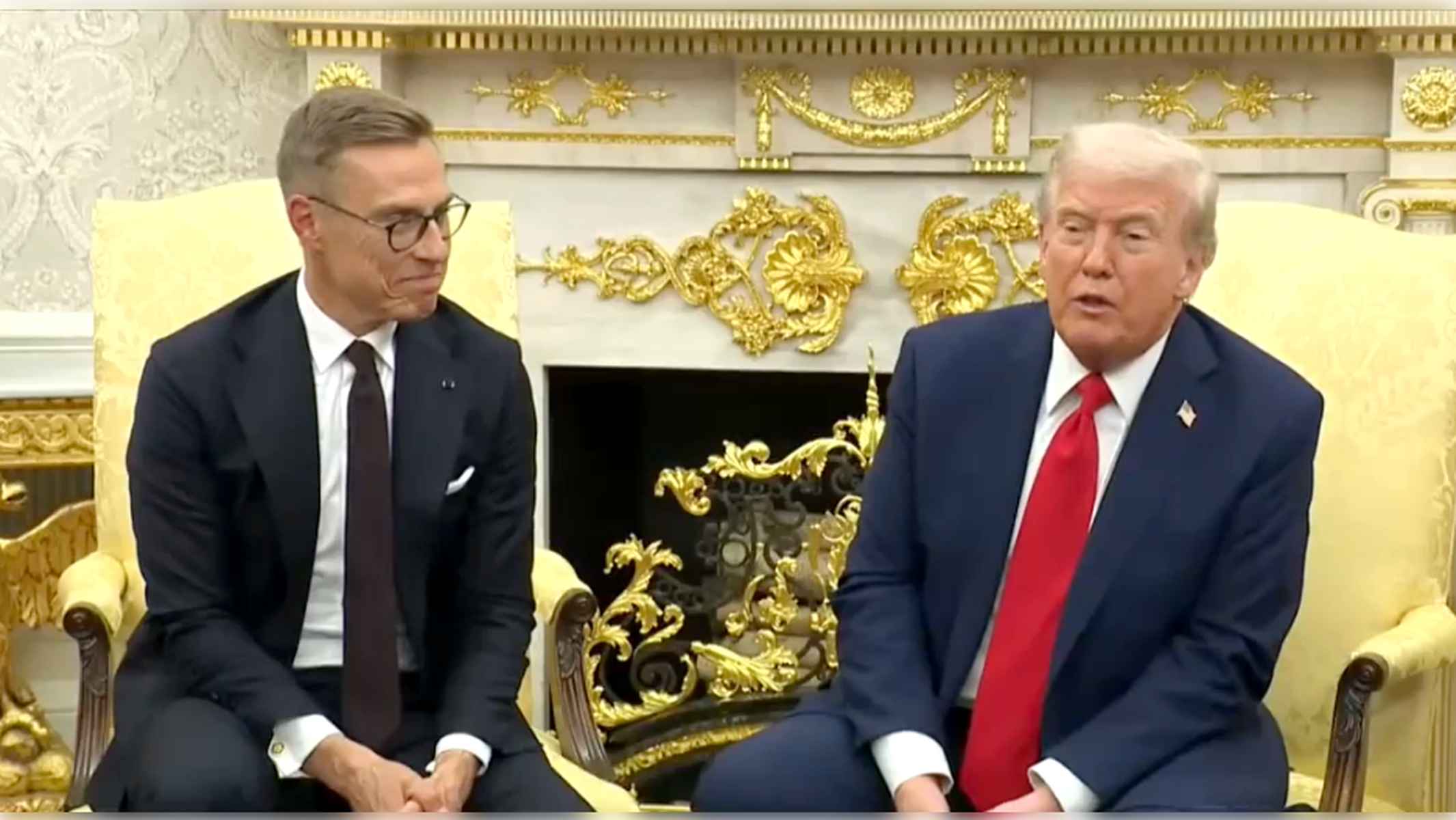 Donald Trump y el presidente de Finlandia, Alexander Stubb, este jueves en la Casa Blanca.