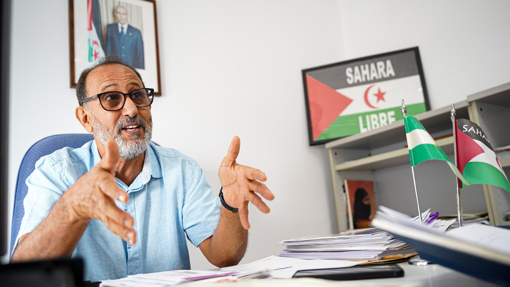 "El Gobierno defiende el derecho internacional con Palestina y lo pisotea con el Sáhara". Mohamed Salem Daha, de Asociación de Amistad con el Pueblo Saharaui en Sevilla.