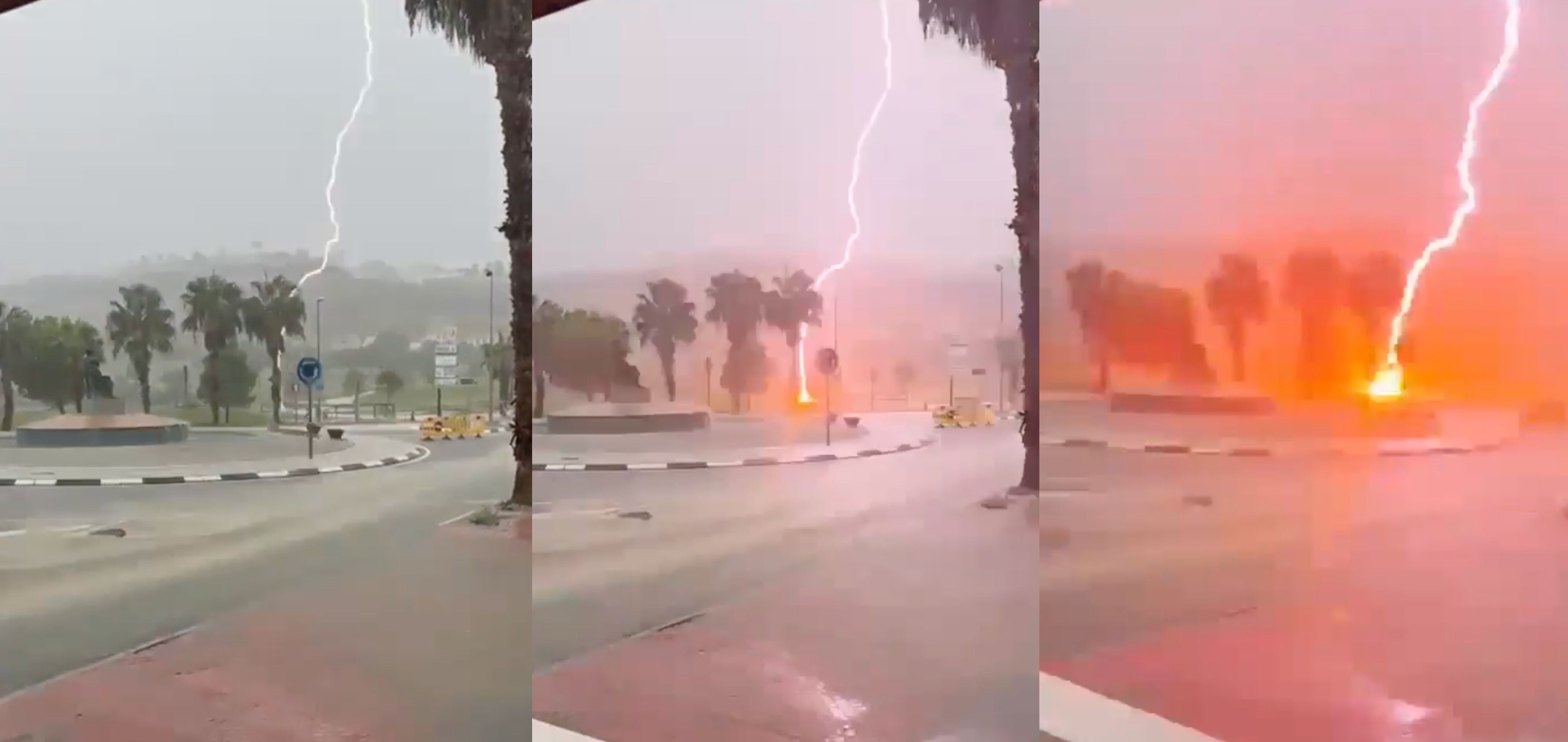 El momento en que ha caído el rayo.