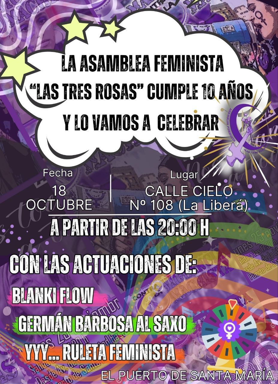 Cartel del aniversario de Las 3 Rosas. 