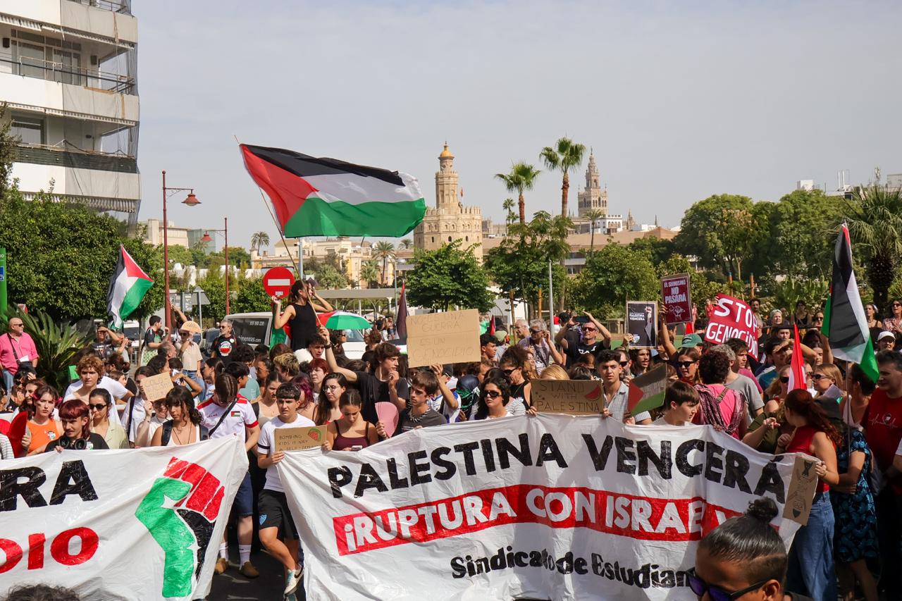 Huelga por Palestina en Sevilla, esta semana.