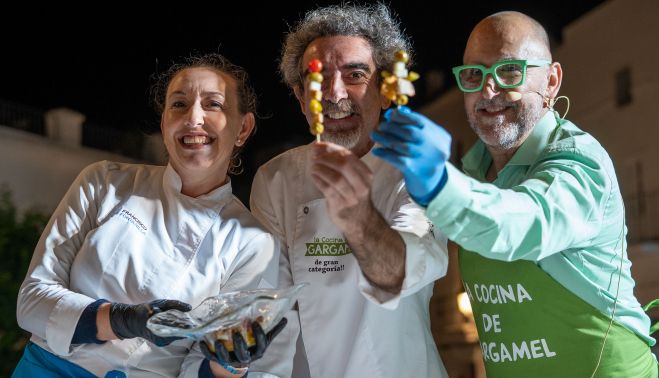 Detalle de la gilda vejeriega con lomo en lugar de pescado