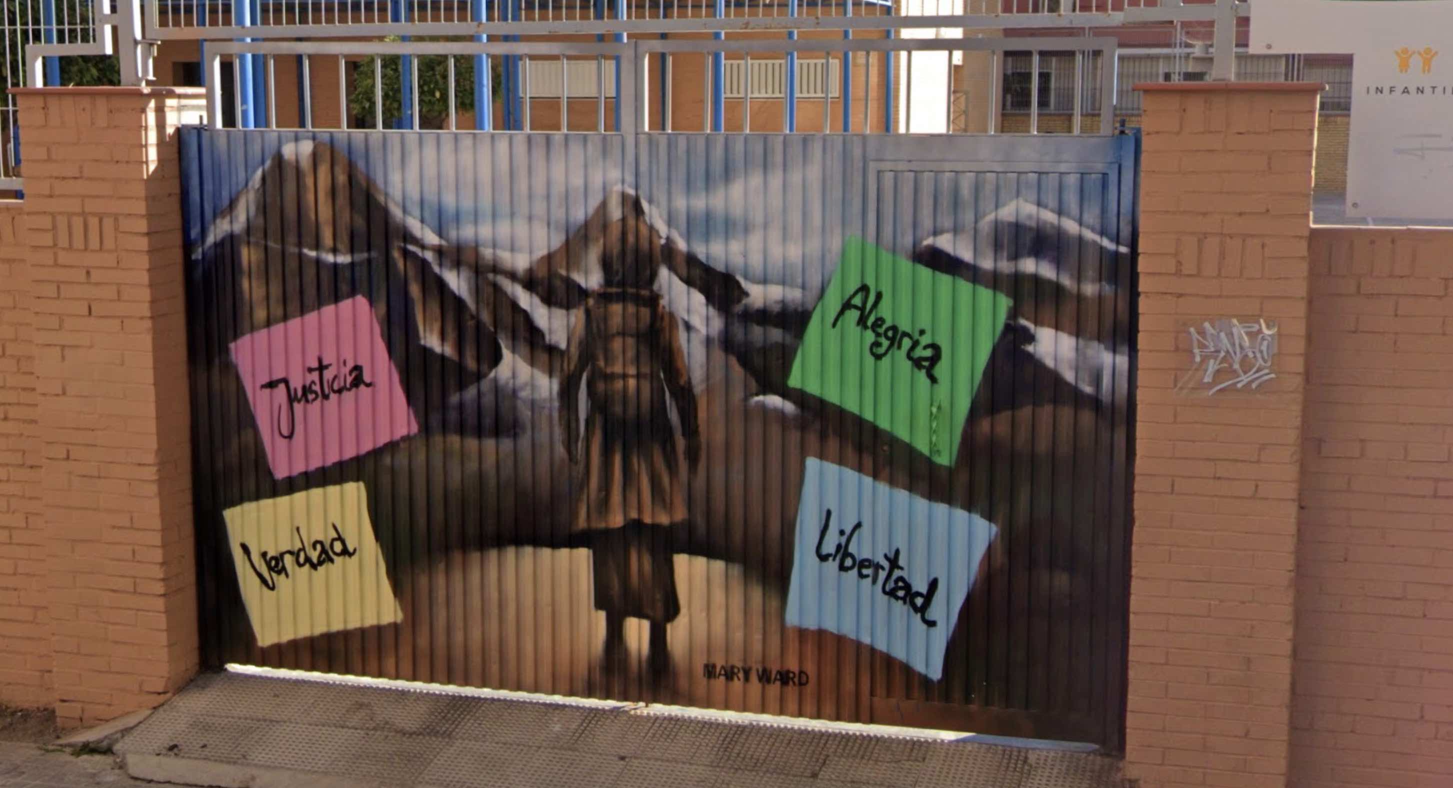 La entrada al centro educativo donde estudiaba la menor fallecida, las Irlandesas Loreto.