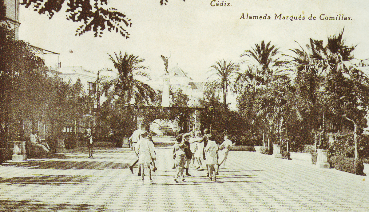 Alameda Marqués de Comillas, tarjeta postal, Hauser y Menet, Madrid, hacia 1927.