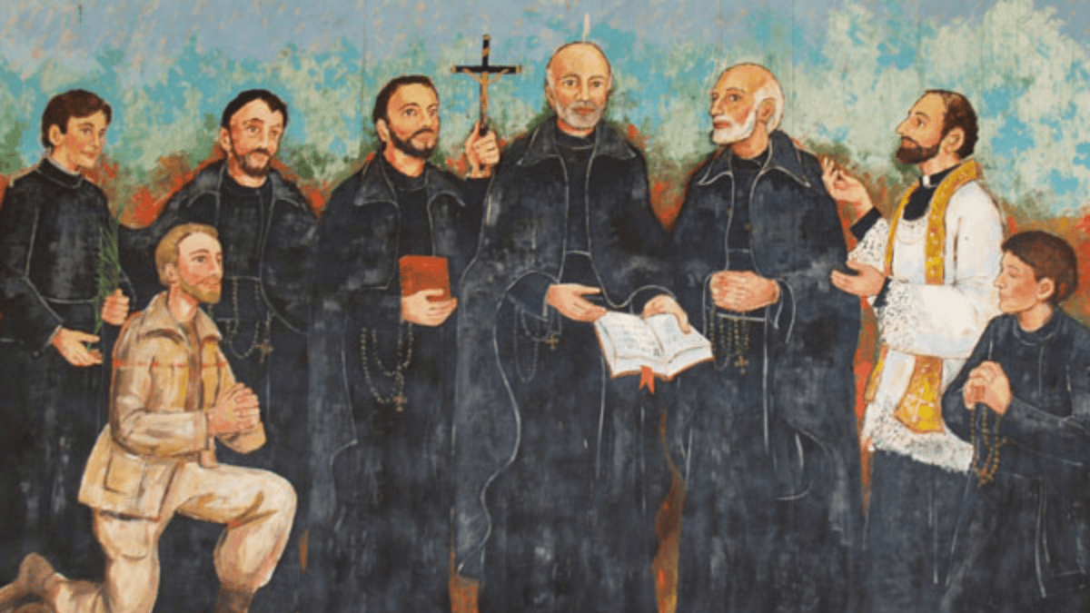 Representación de los mártires Juan de Brébeuf e Isaac Jogues. Representación de los mártires Juan de Brébeuf e Isaac Jogues.