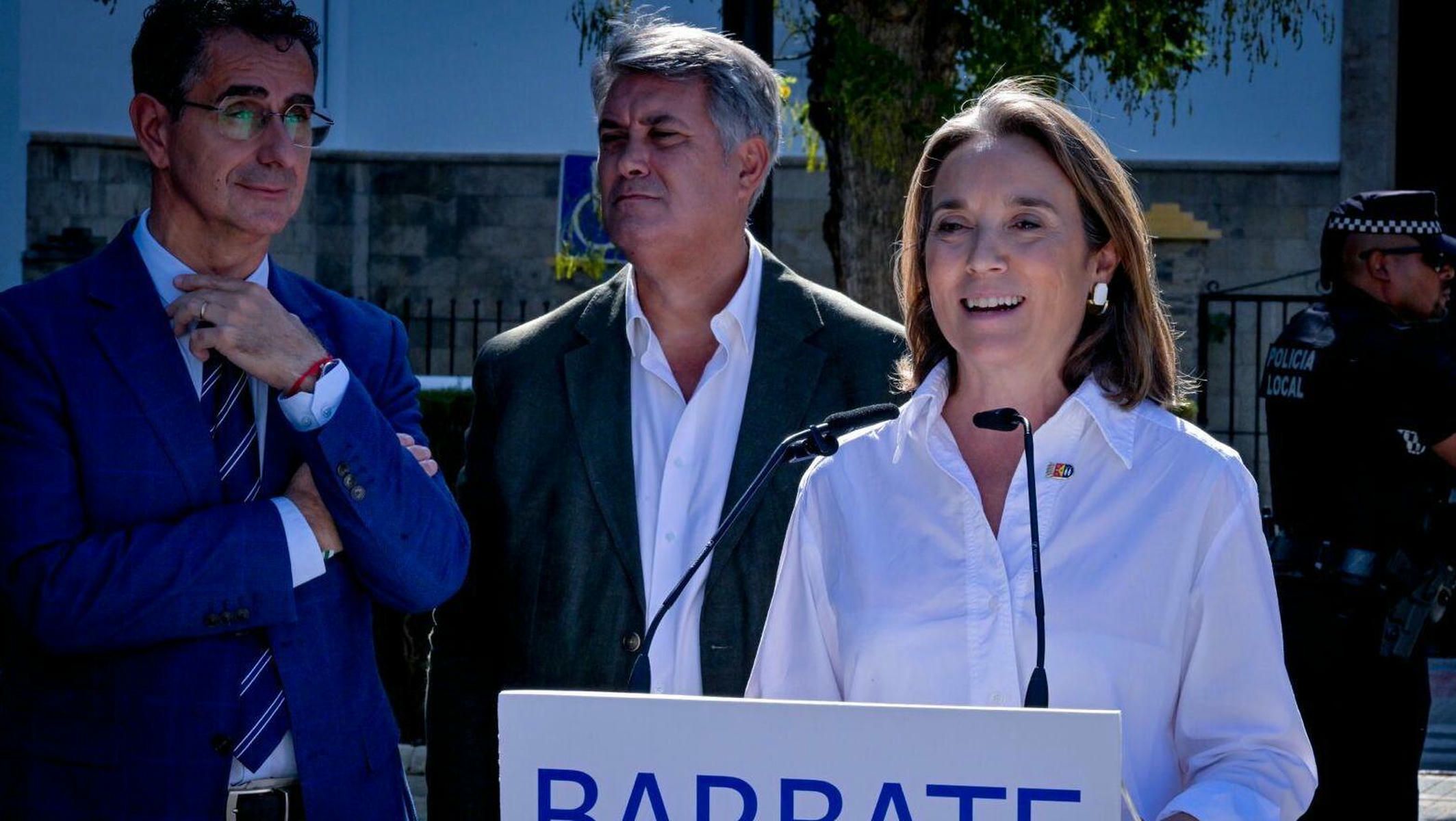 Cuca Gamarra, en su rueda de prensa de este viernes en Barbate. Cuca Gamarra, en su rueda de prensa de este viernes en Barbate.
