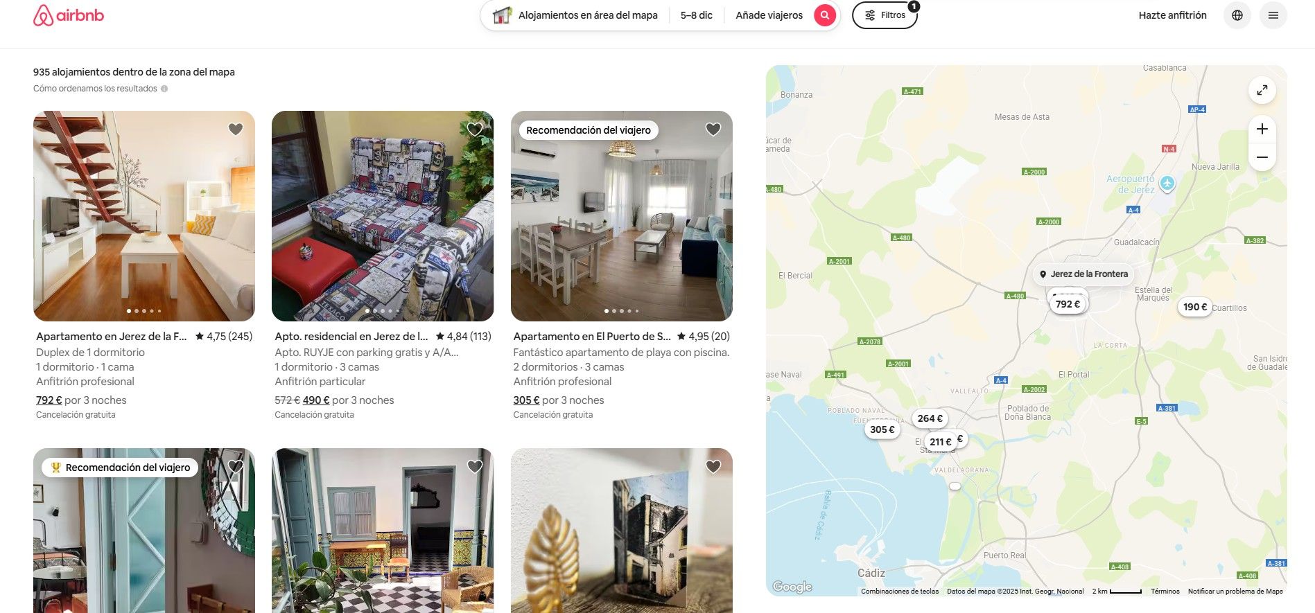 Precios para el puente de diciembre.