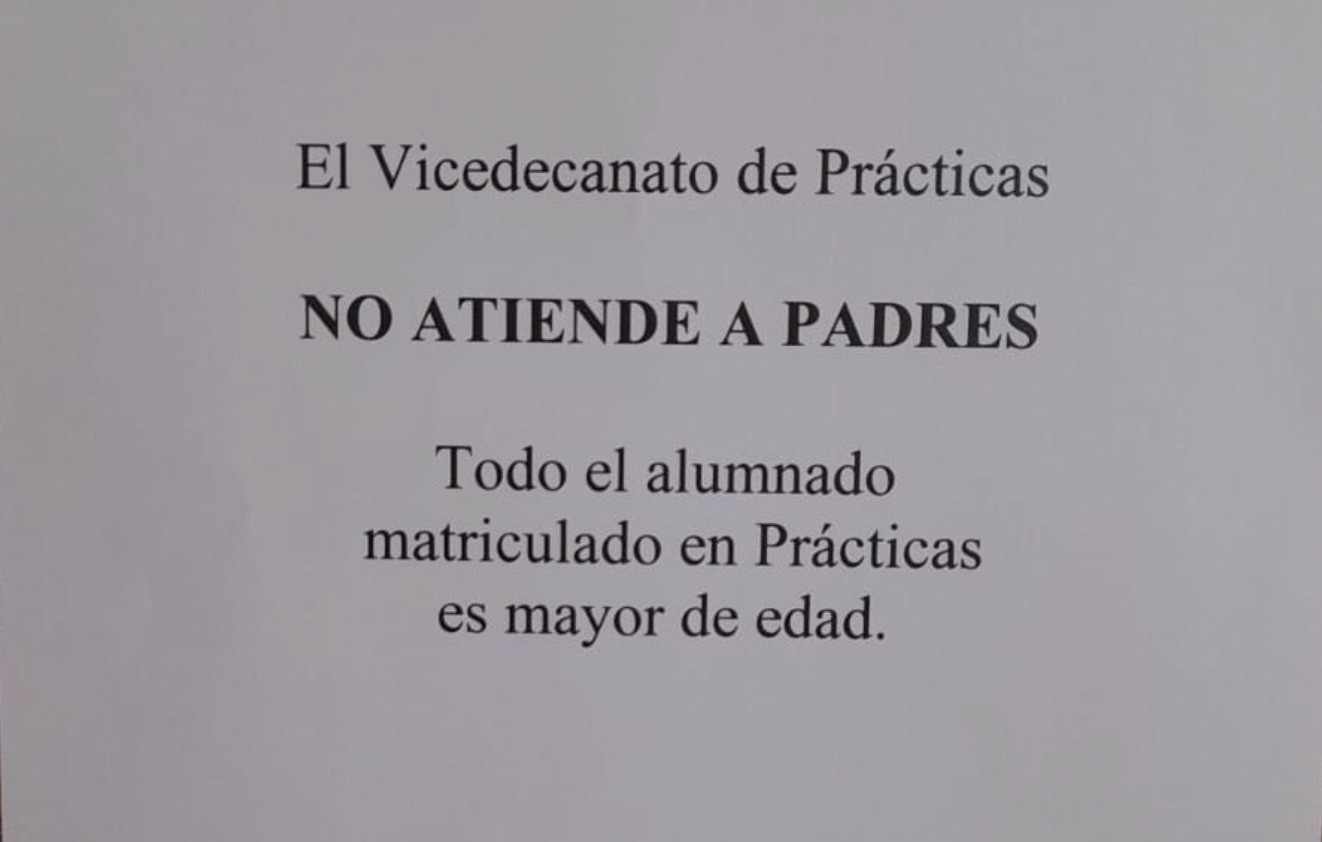 Cartel del Vicedecanato de Prácticas de la Facultad de Ciencias de la Educación de la UGR.
