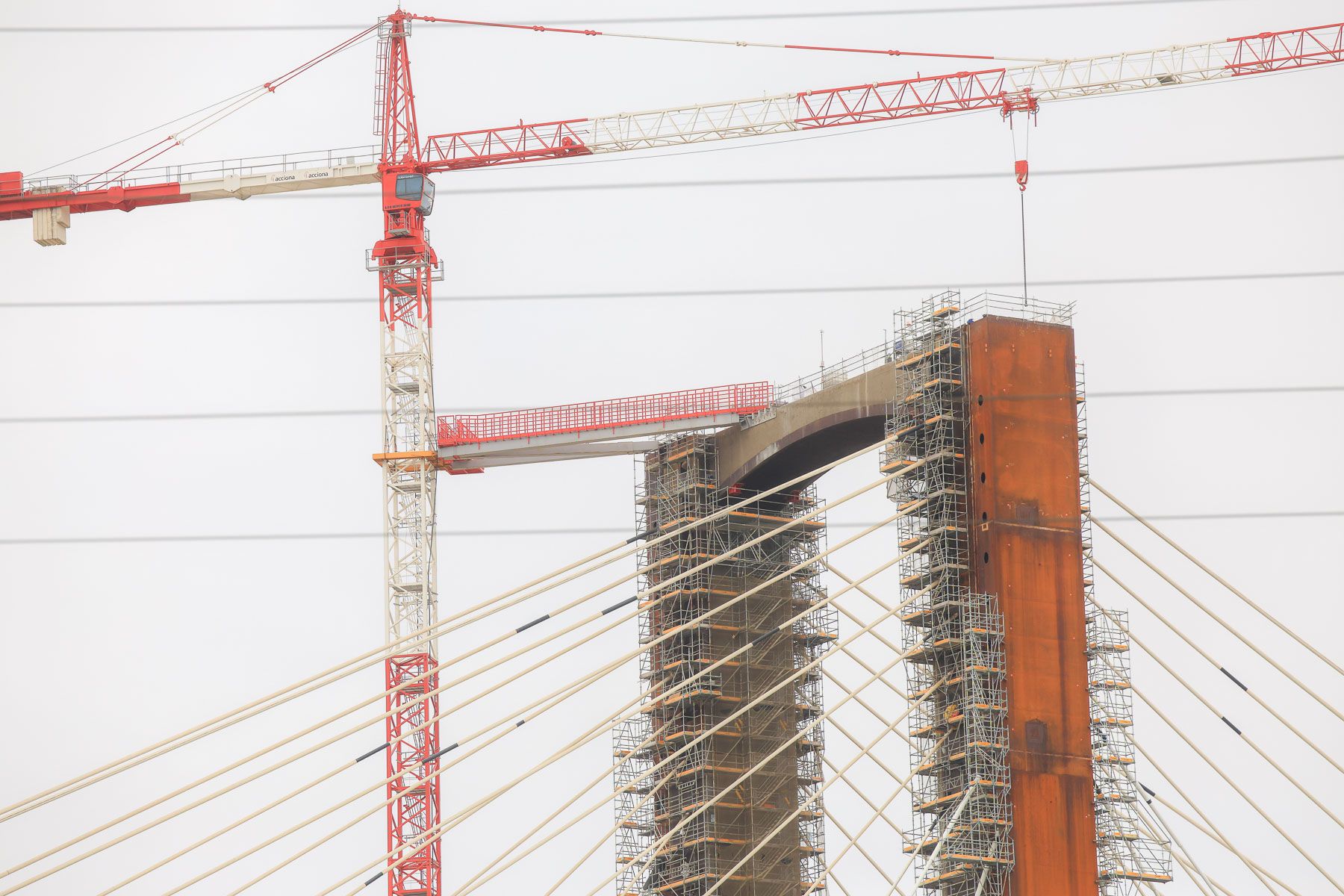 Las obras del puente del Centenario.