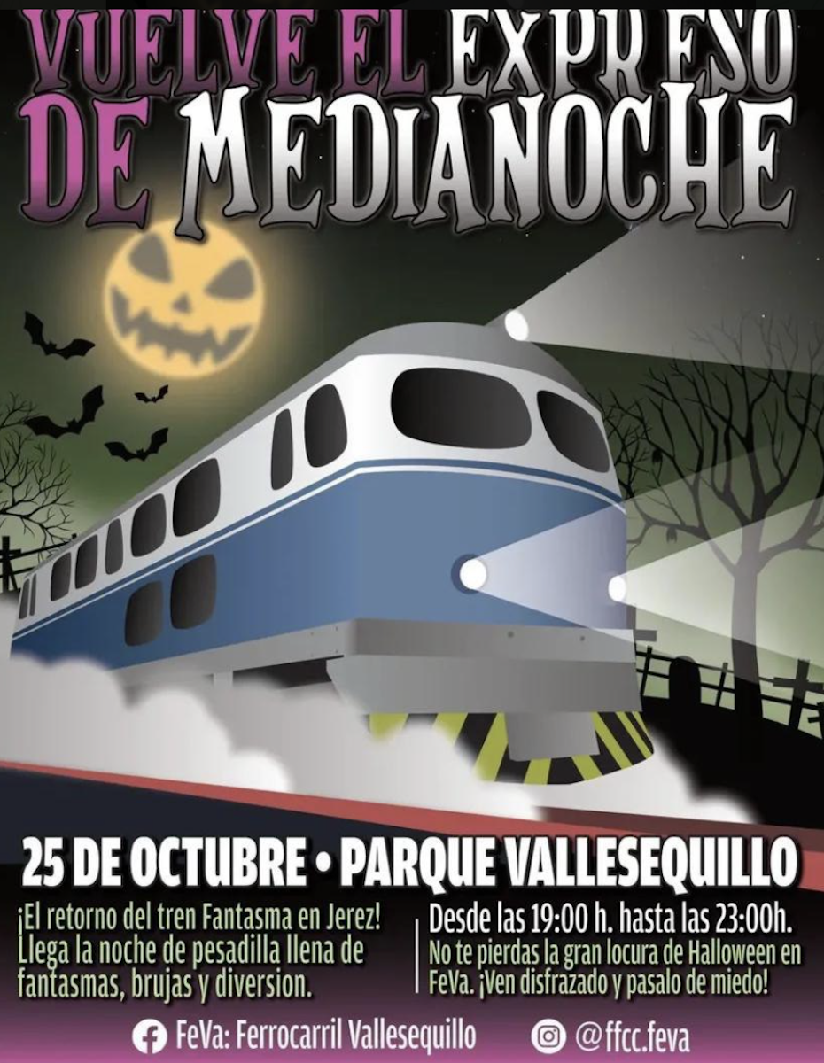 Cartel del 'Expreso de Medianoche' en Vallesequillo.