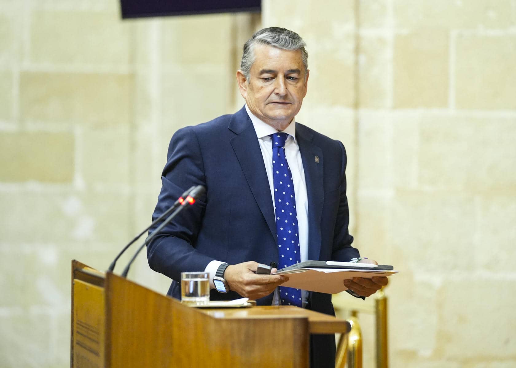 Antonio Sanz, al inicio de la intervención.