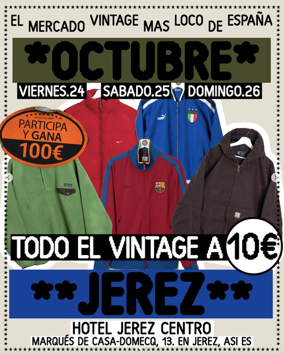 Cartel de Jaleo Vintage en Jerez para este fin de semana.