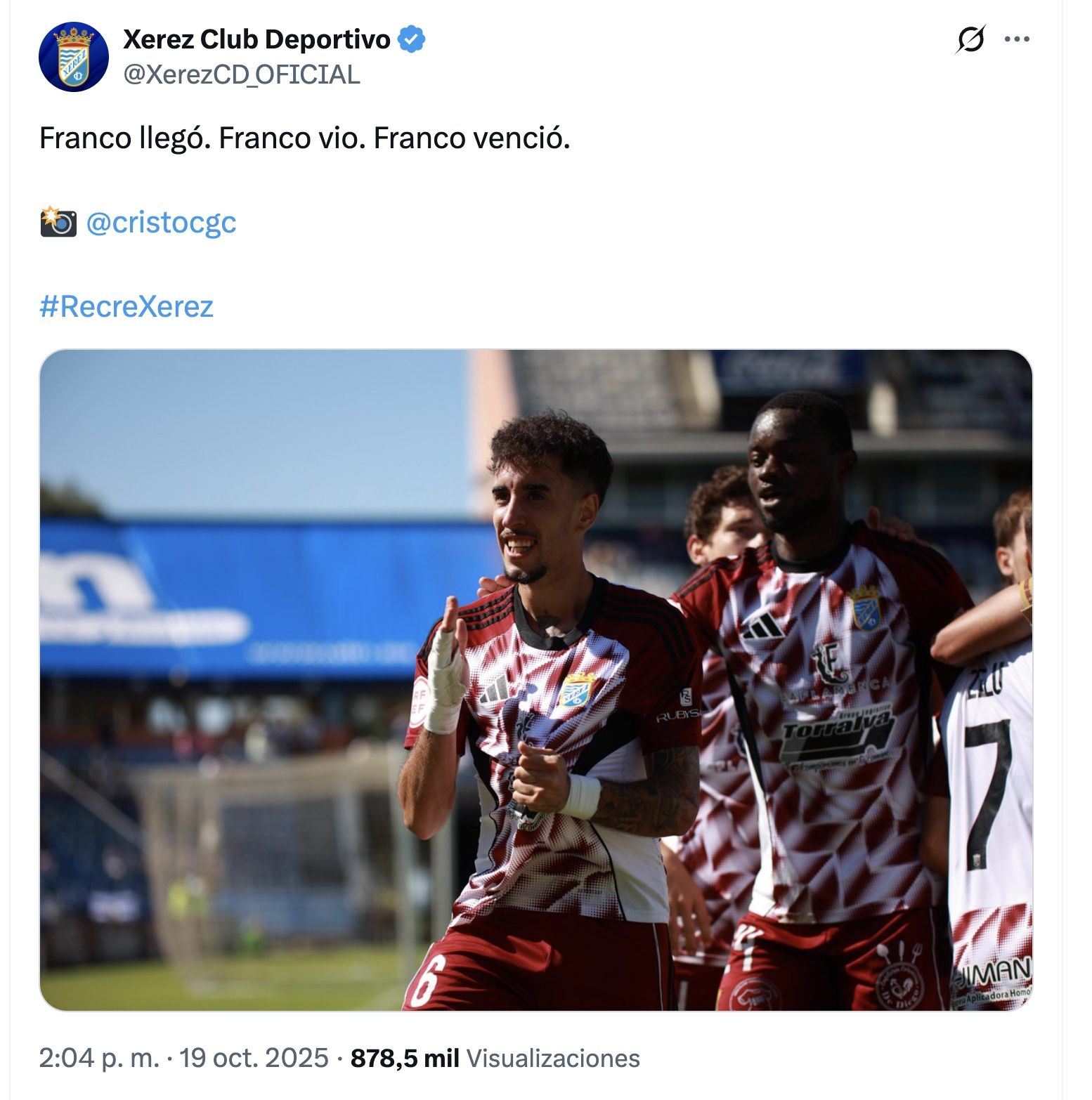 El tuit con referencia a Franco.