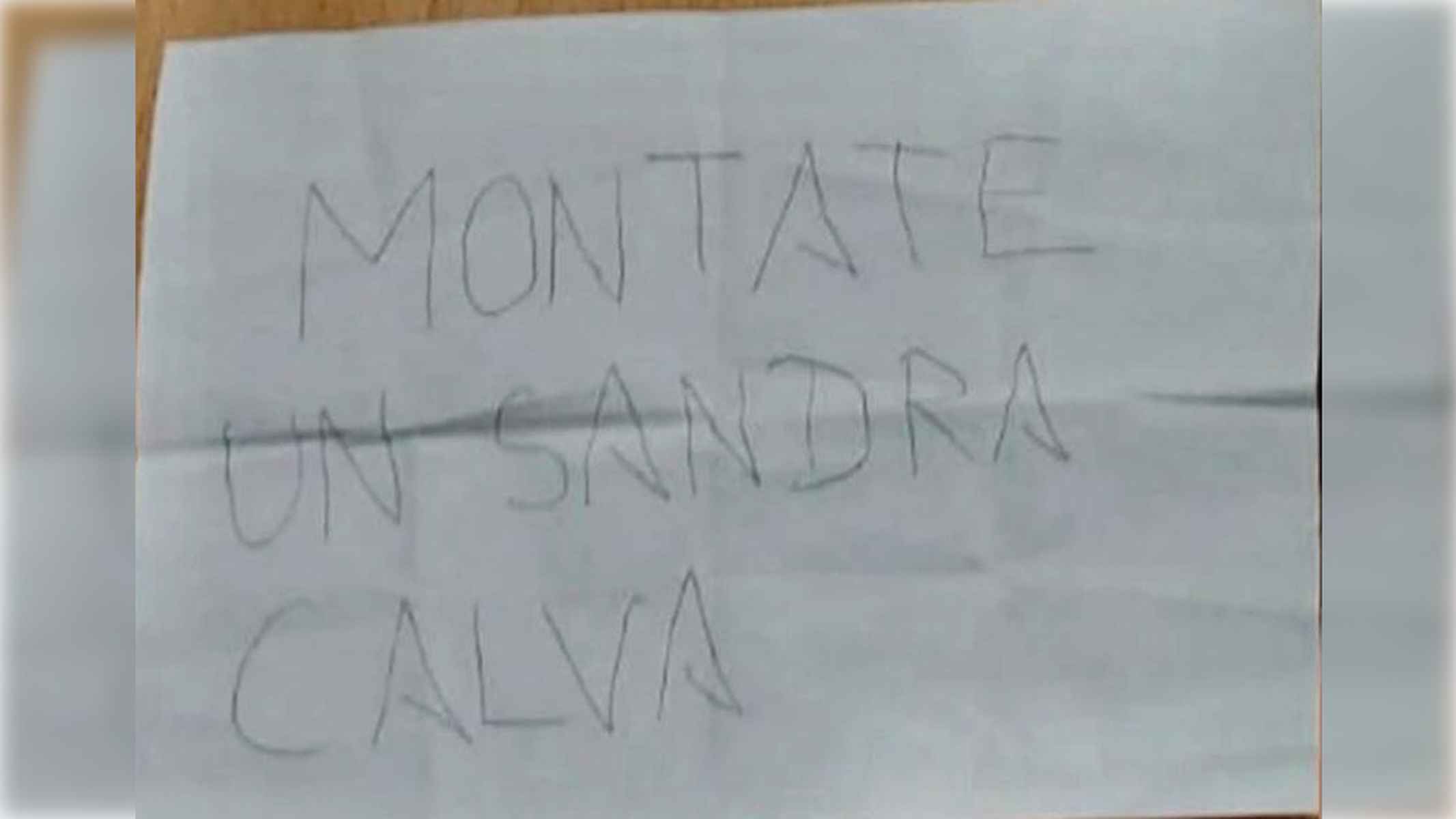 El mensaje que le han escrito a una alumna del IES Romero Vargas de Jerez.