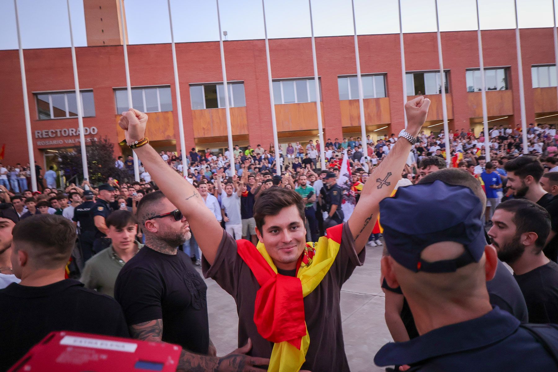 Vito Quiles, en un acto en la Universidad Pablo de Olavide de Sevilla.