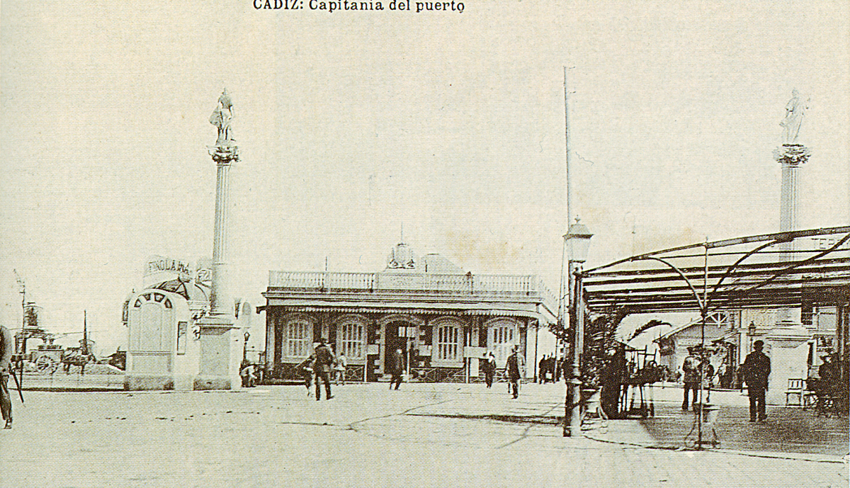 Capitanía del Puerto, tarjeta postal, Editor Guillermo Uhl. Cádiz, Impresor Hauser y Menet, Madrid, hacia 1923