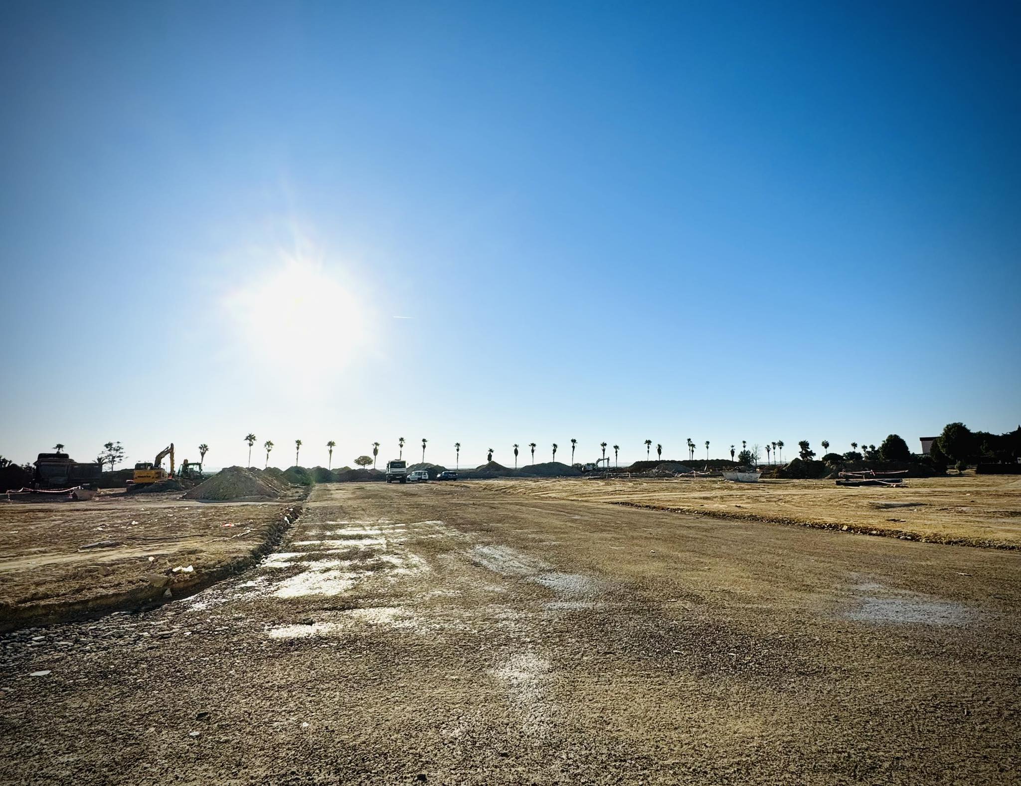 Obras en el terreno del parque de La Magdalena en San Fernando.