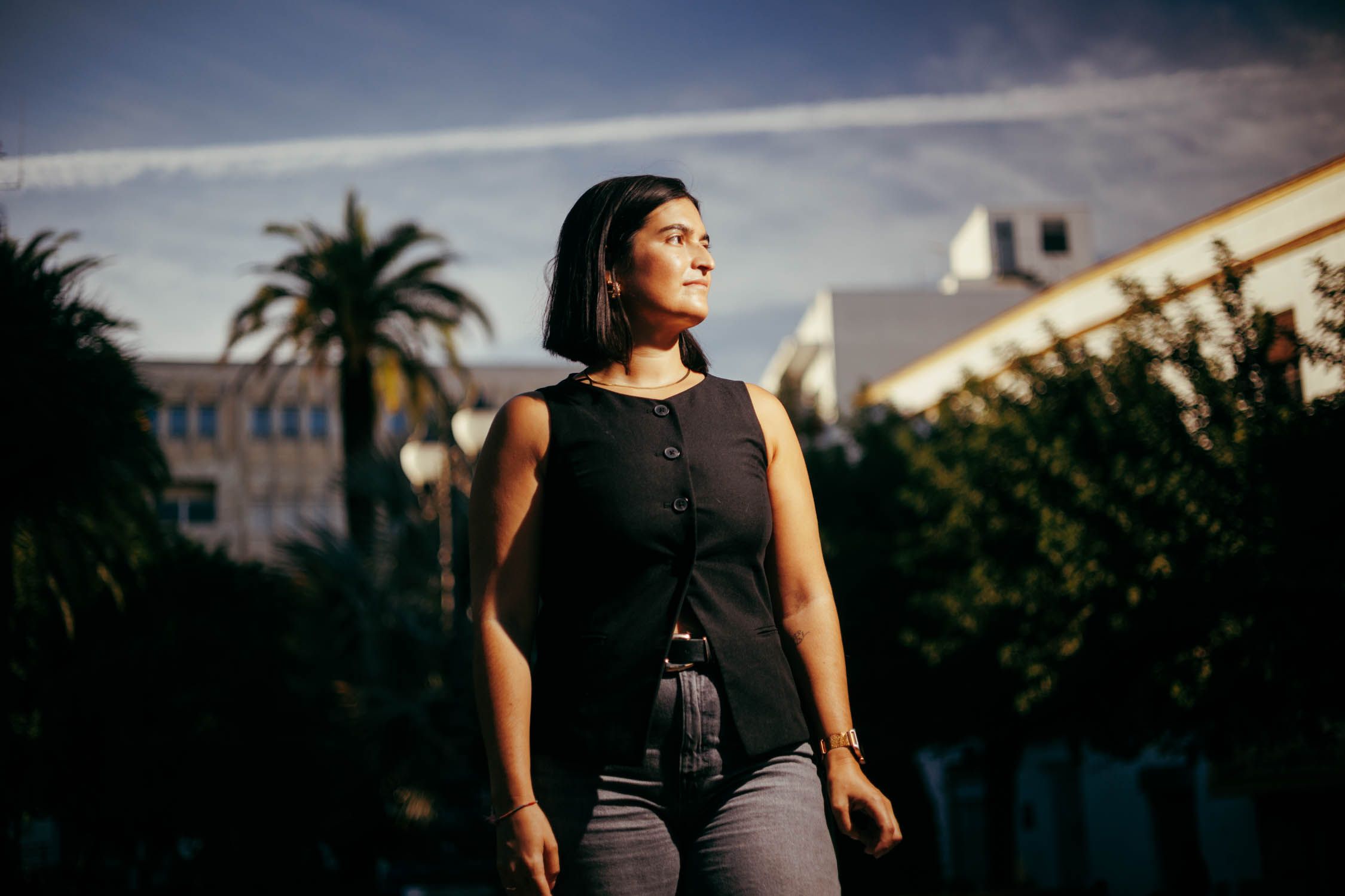 La investigadora Paloma Martín-Bejarano tras la entrevista con lavozdelsur.es