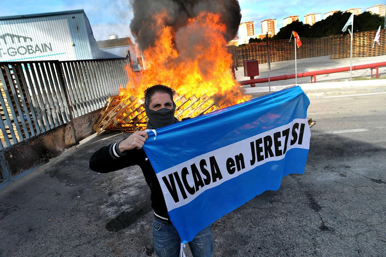 Protestas en la pasada década contra el cierre de la fábrica de botellas.