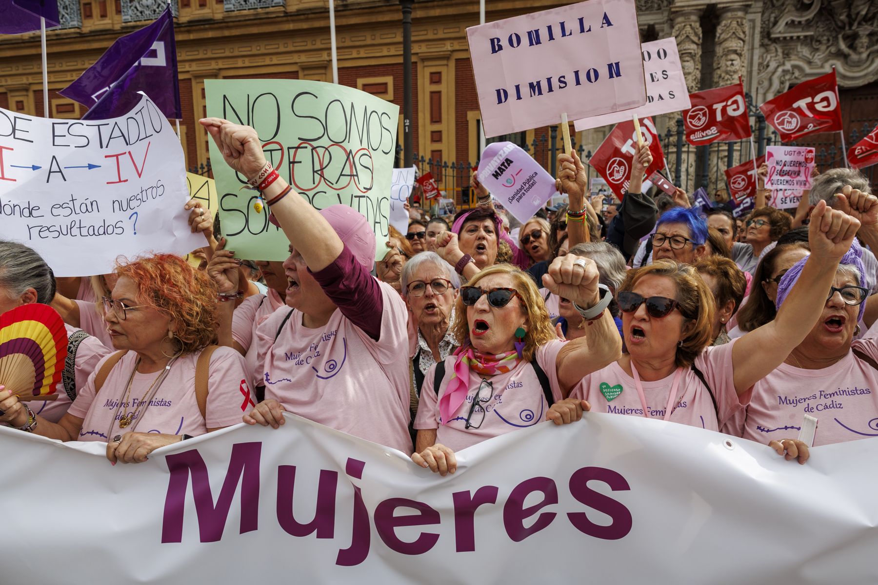 Manifestación multitudinaria contra el SAS en Sevilla.