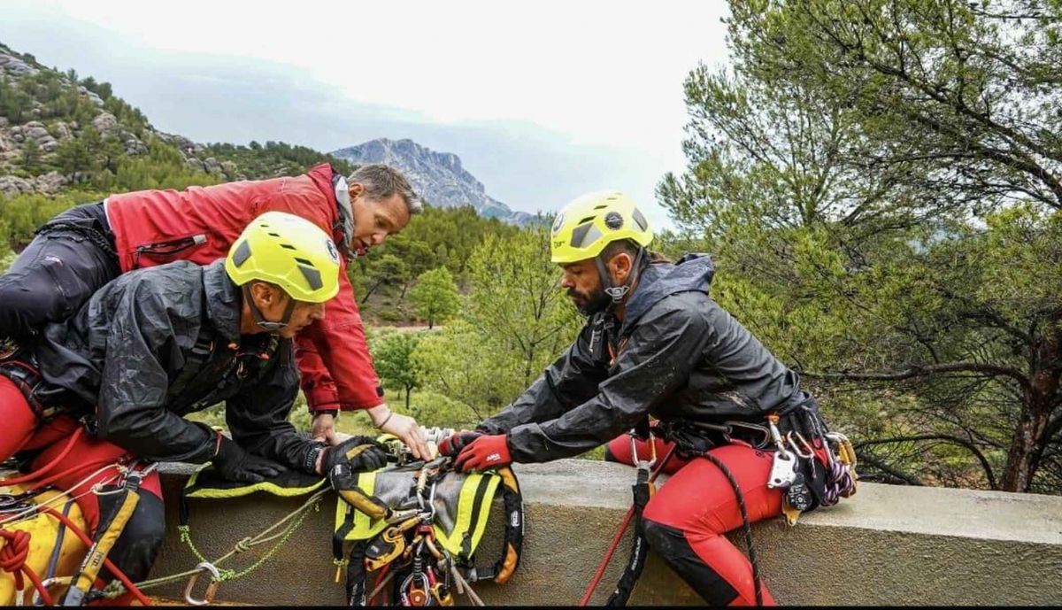 Miembros de Espeleosocorro sin Fronteras, en un entrenamiento previo al GrimpDay South América.