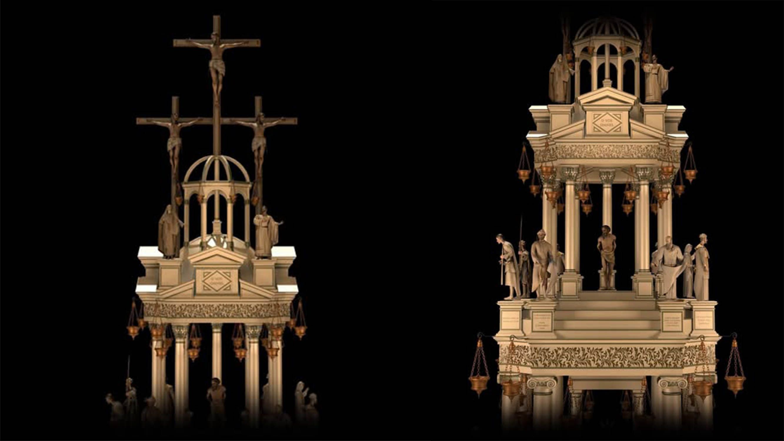 Recreación virtual del monumento