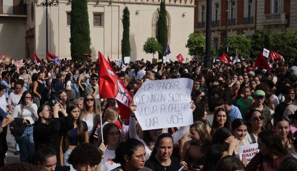 Manifestación en apoyo a Sandra Peña.