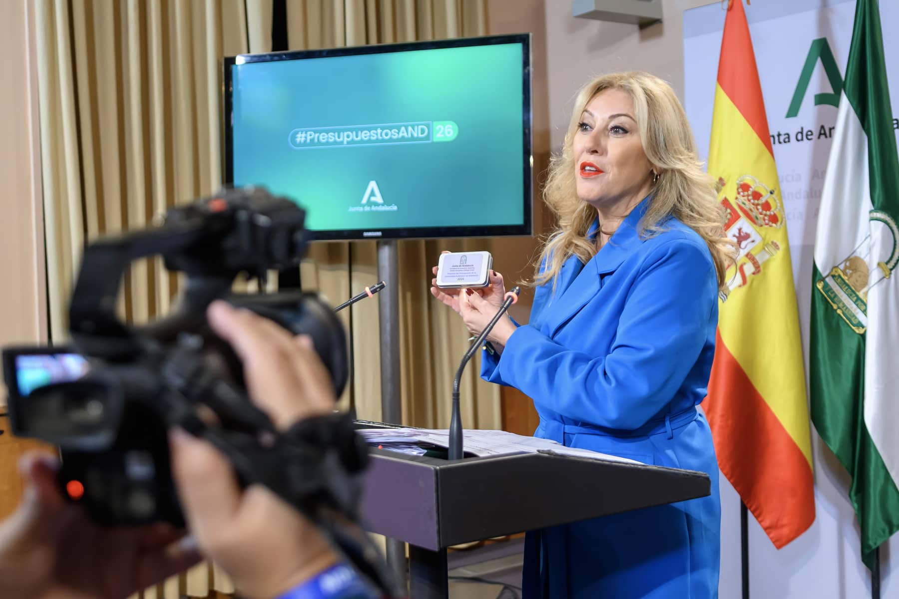 Carolina España, en rueda de prensa este martes. Carolina España, en rueda de prensa este martes.