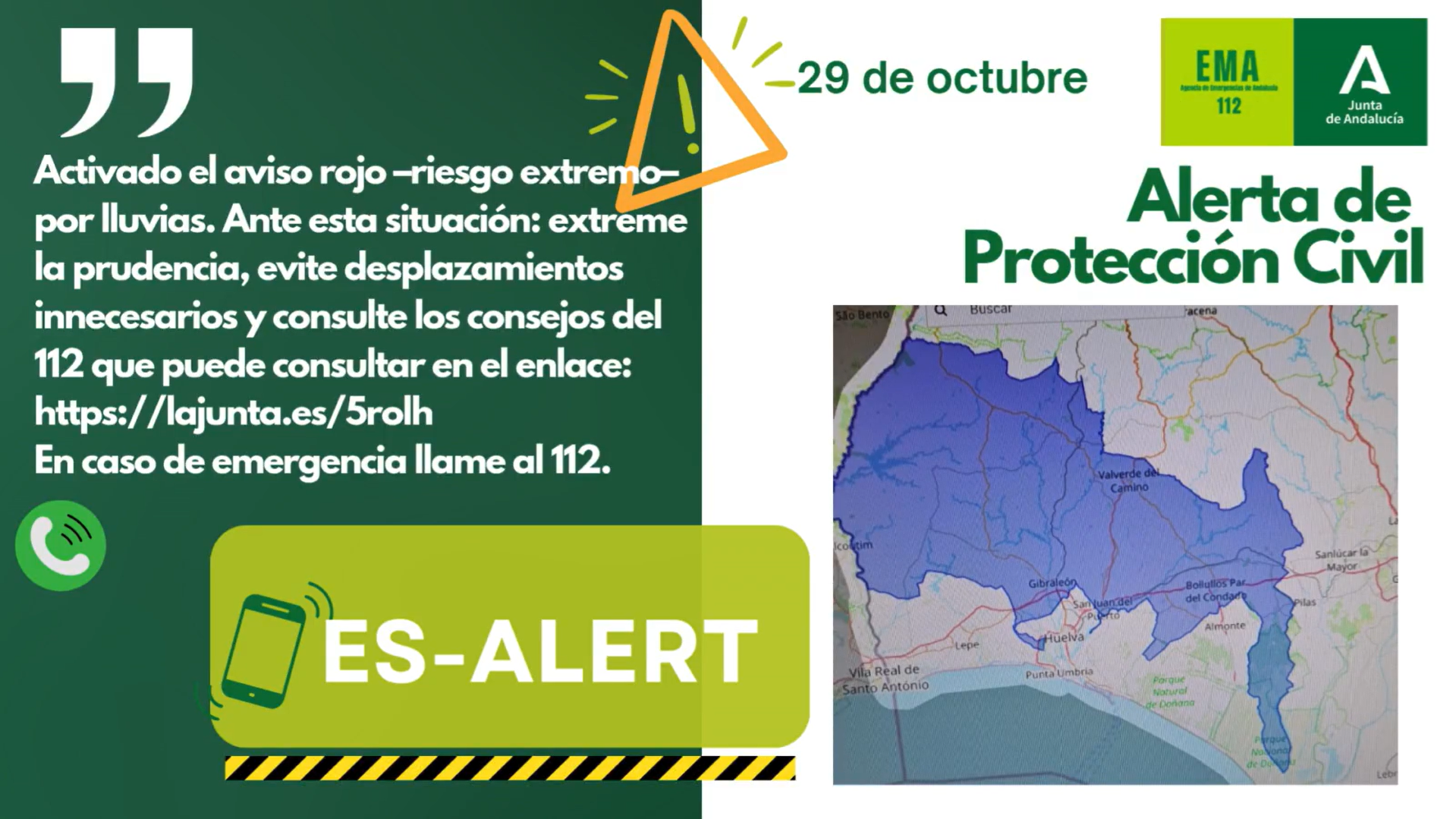 Aviso en Huelva. Aviso en Huelva.