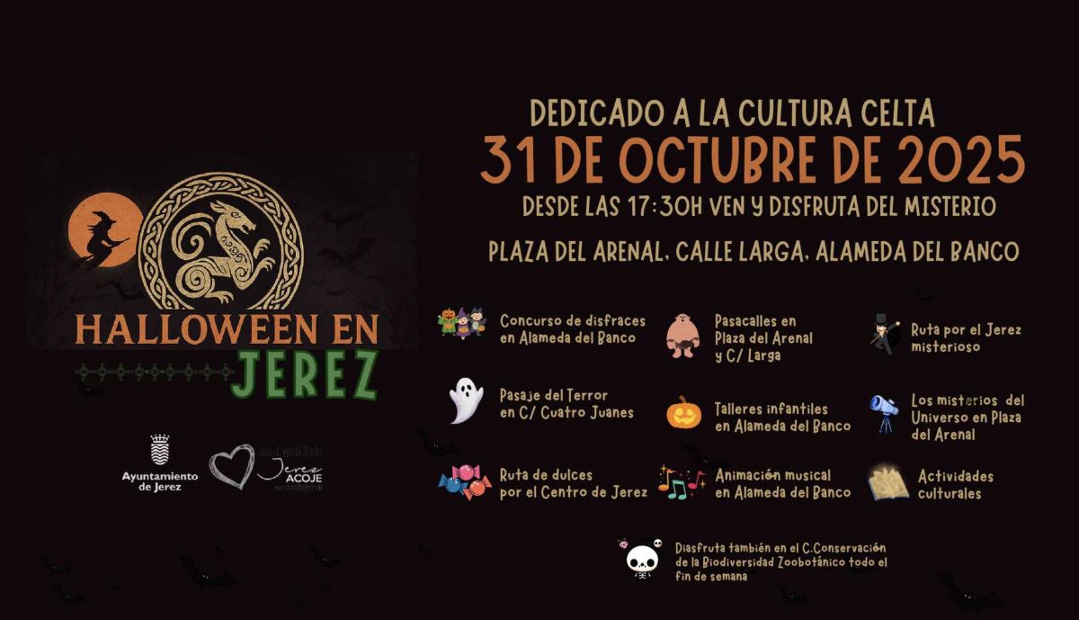 Cartel promocional de la fiesta de Halloween en Jerez.