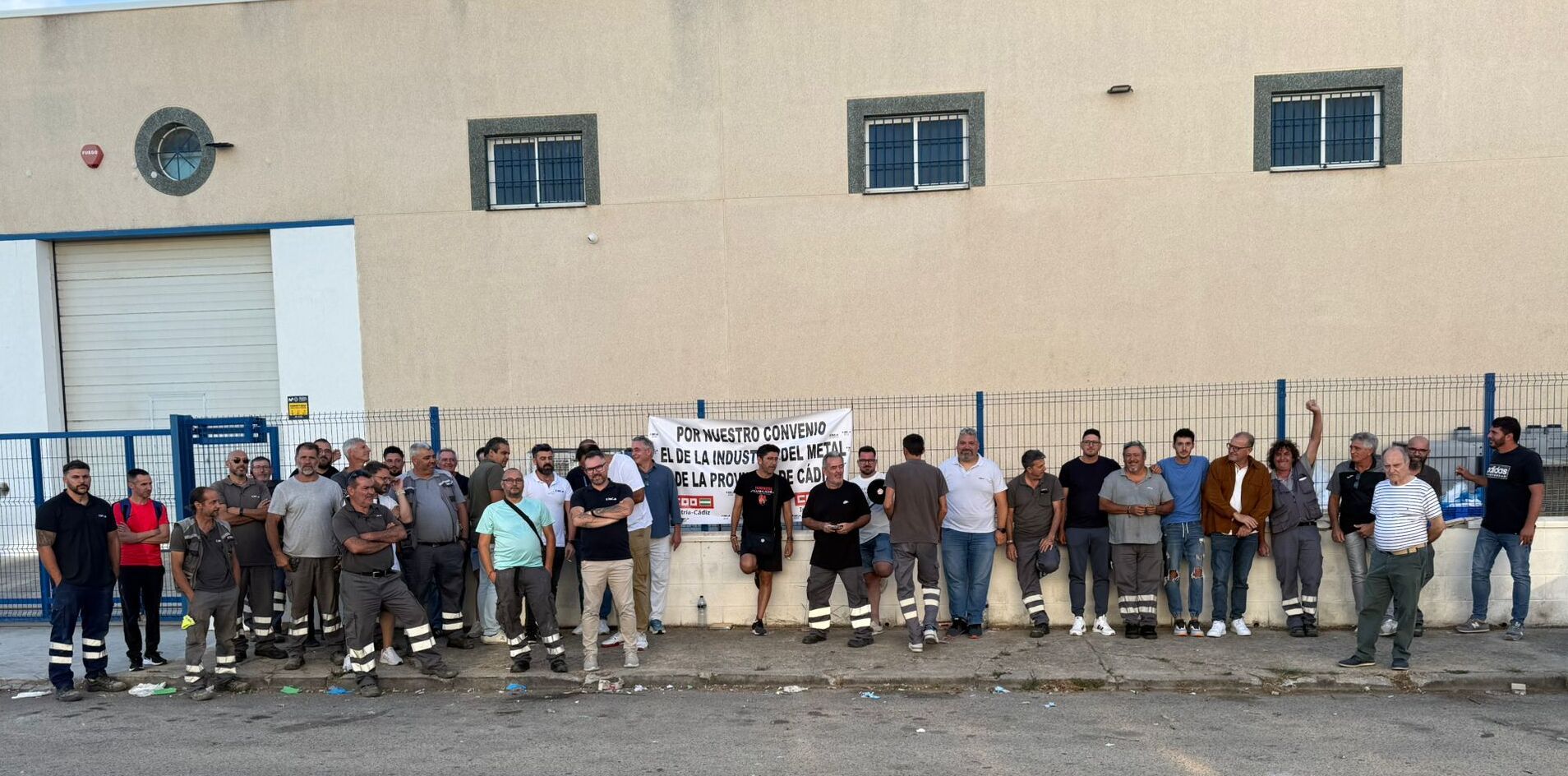 Los trabajadores de Digi, en un acto de protesta.