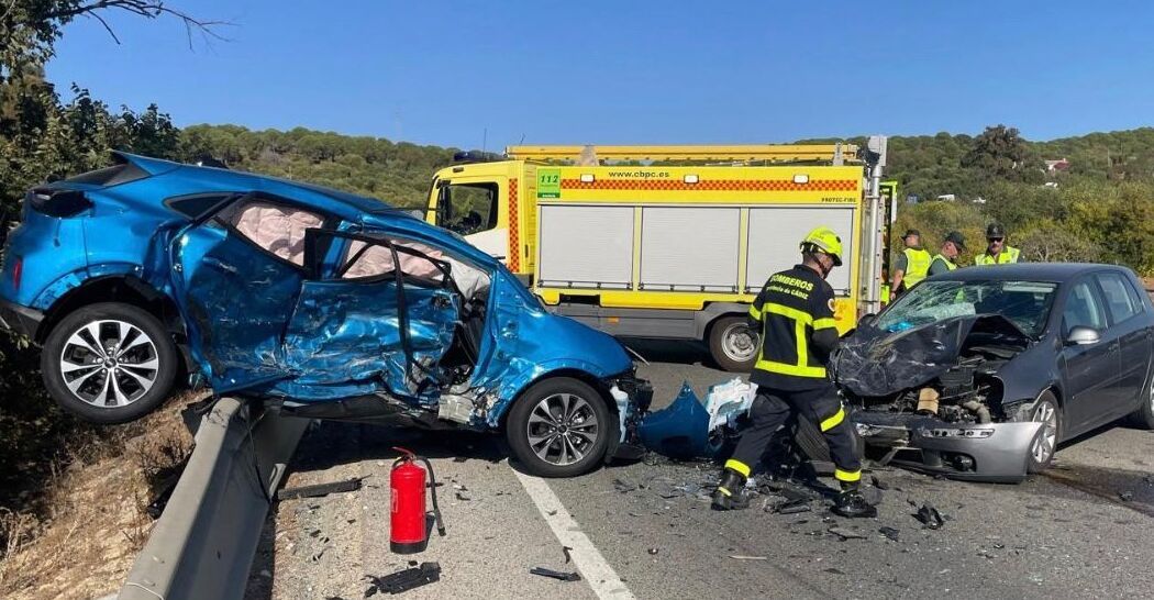 Un reciente accidente en la A-384. Un reciente accidente en la A-384.