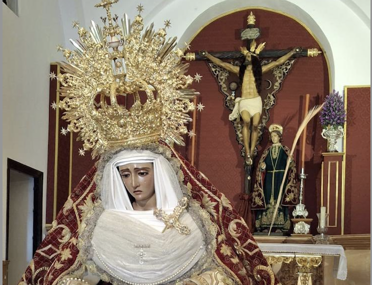 La Virgen del Valle en veneración este viernes en la ermita de San Telmo. 