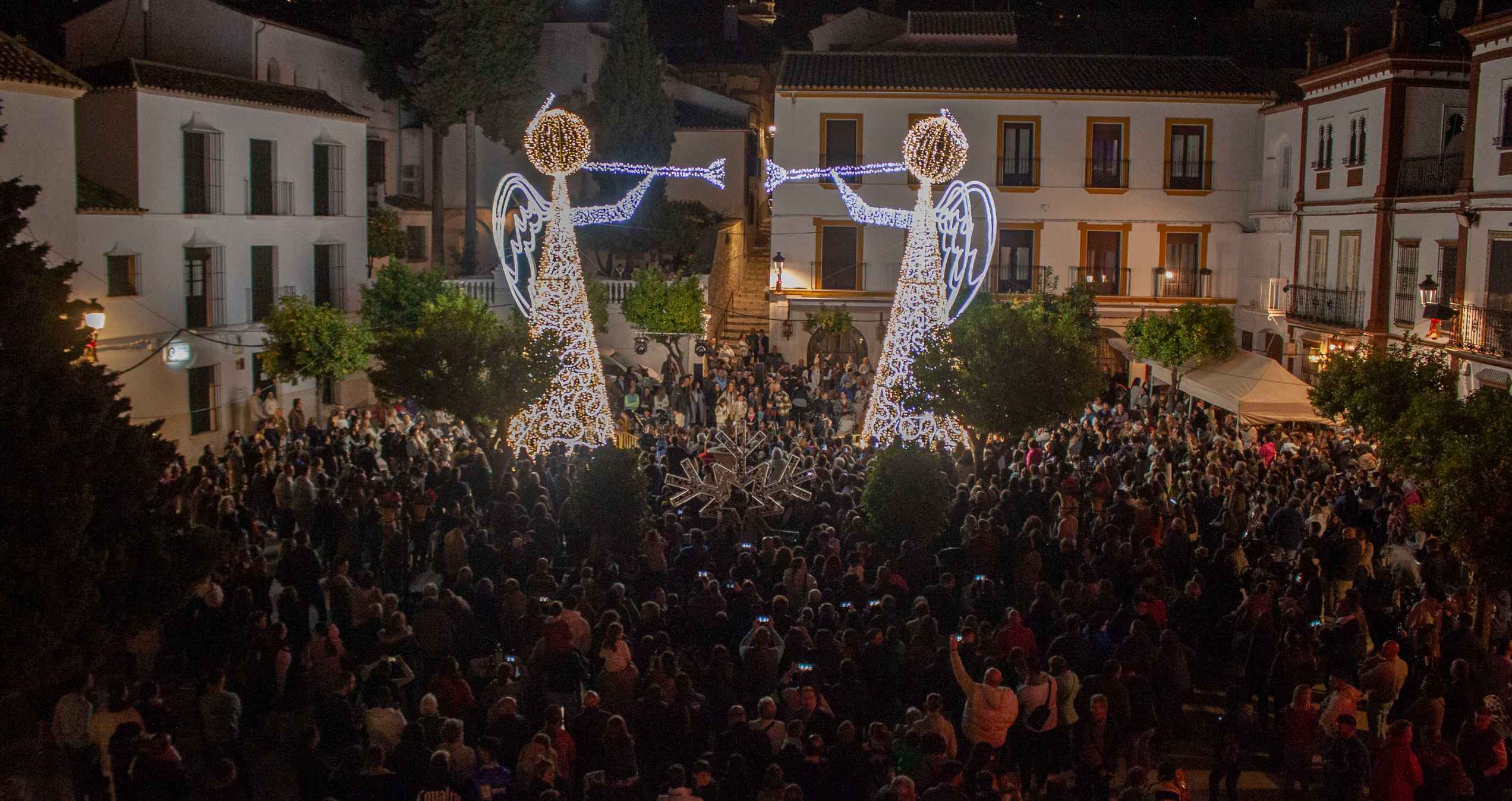 Una imagen del encendido navideño del año pasado en Estepa.