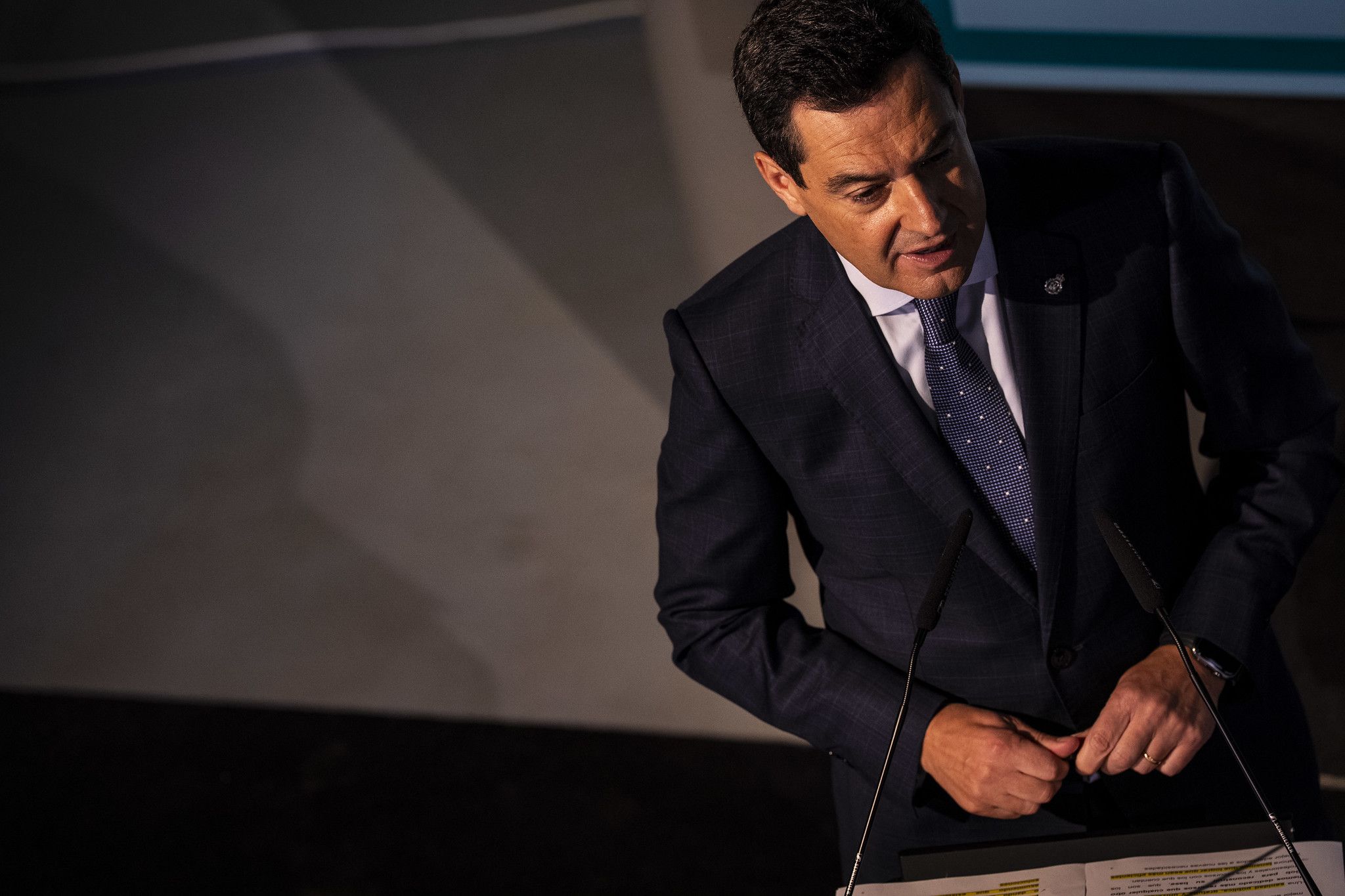 Juanma Moreno en un acto reciente.