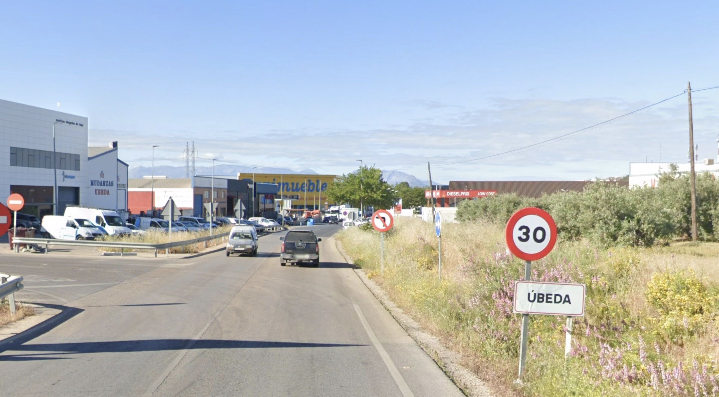 La entrada de Úbeda por el polígono Los Cerros, en una imagen de archivo.
