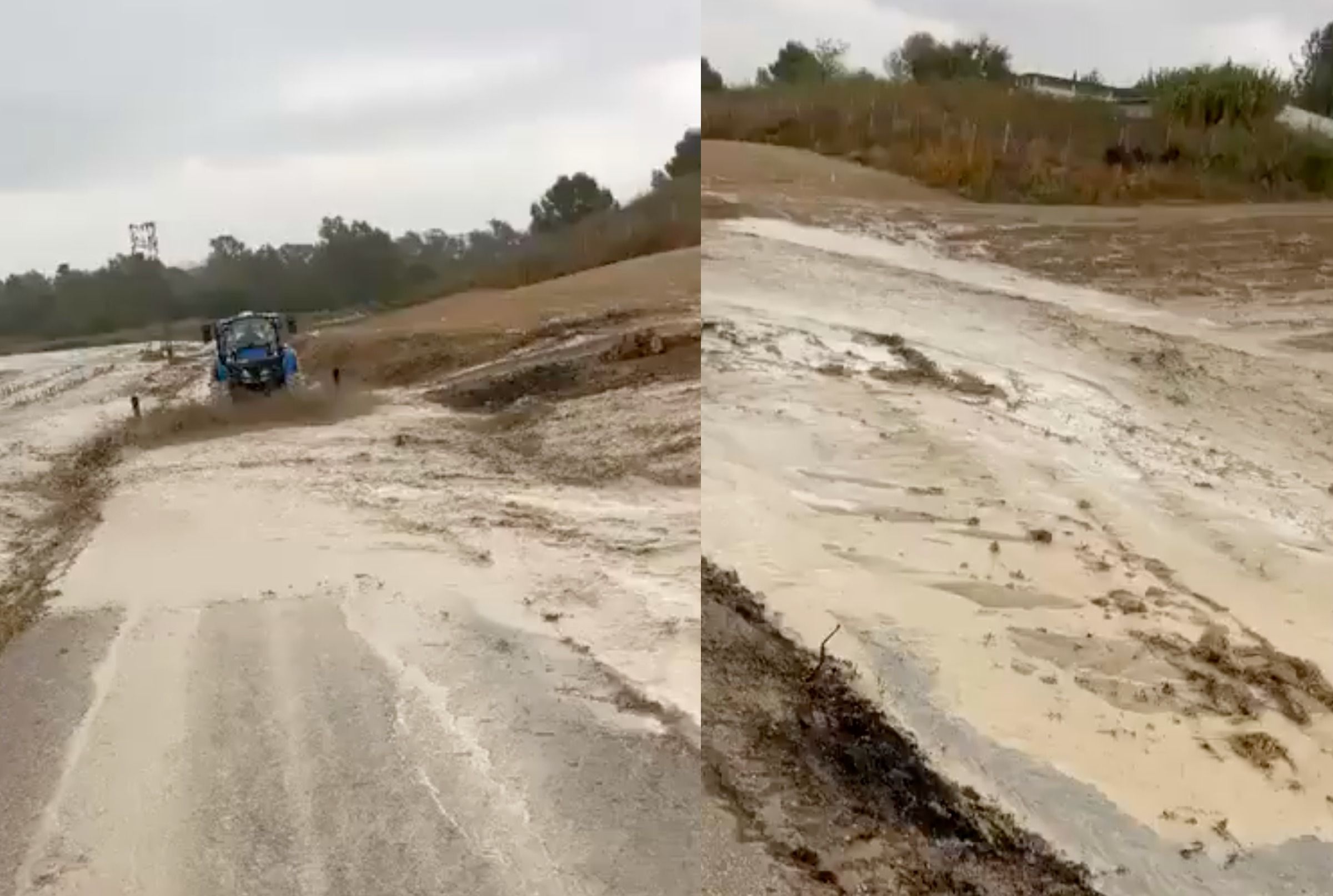 Anegación a las afueras de Jerez, en una imagen de Cádiz Meteo.