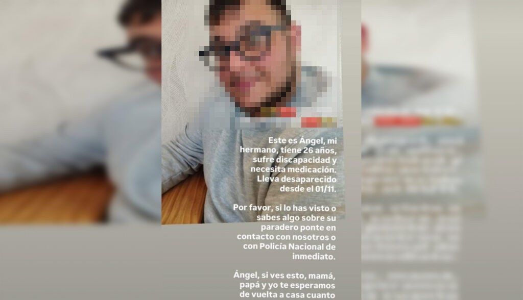 Imagen con la que se denunció la desaparición. Imagen con la que se denunció la desaparición.