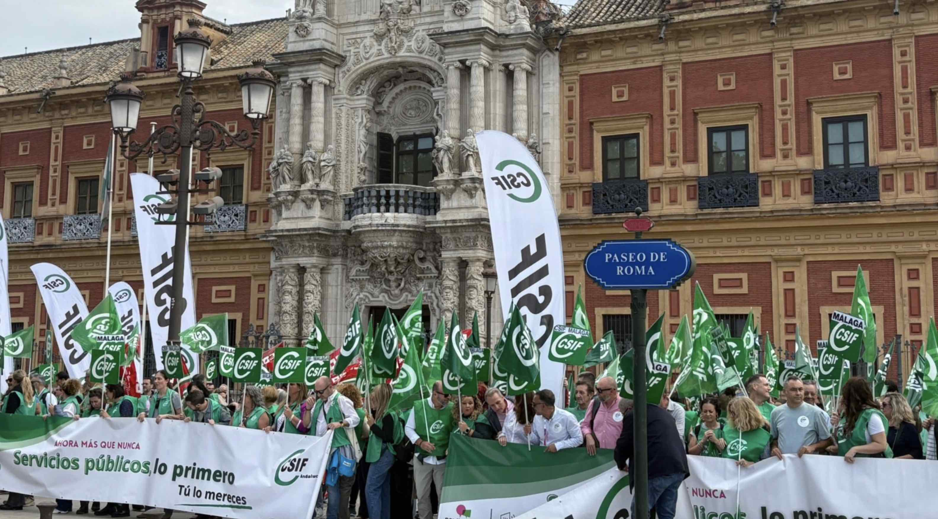 Protestas frente a San Telmo el pasado 30 de octubre.