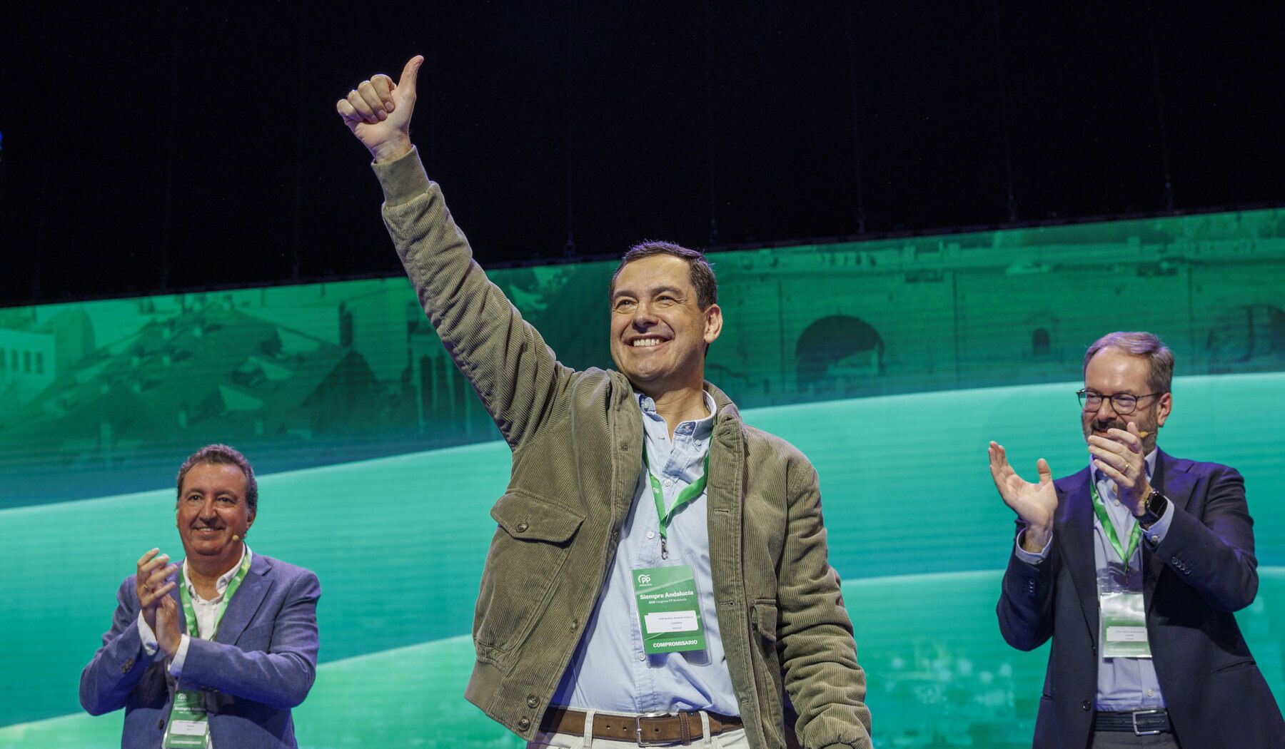 Juanma Moreno, en el congreso del PP.