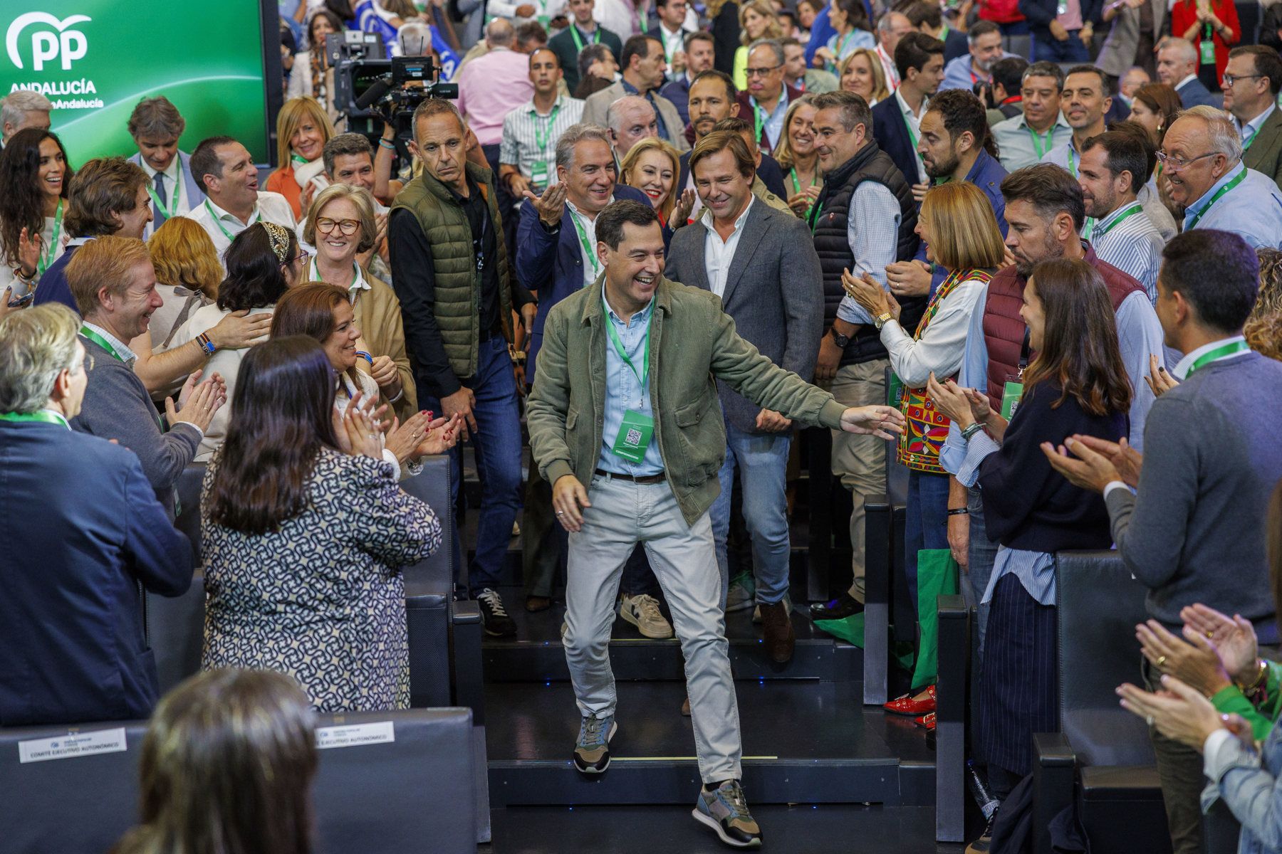 Un momento de la llegada de Moreno a Fibes.