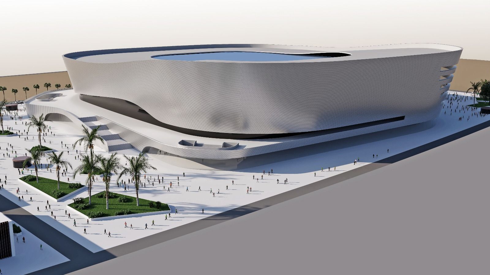 La recreación del estadio en El Puerto.