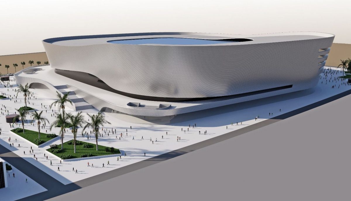 La recreación del estadio en El Puerto.